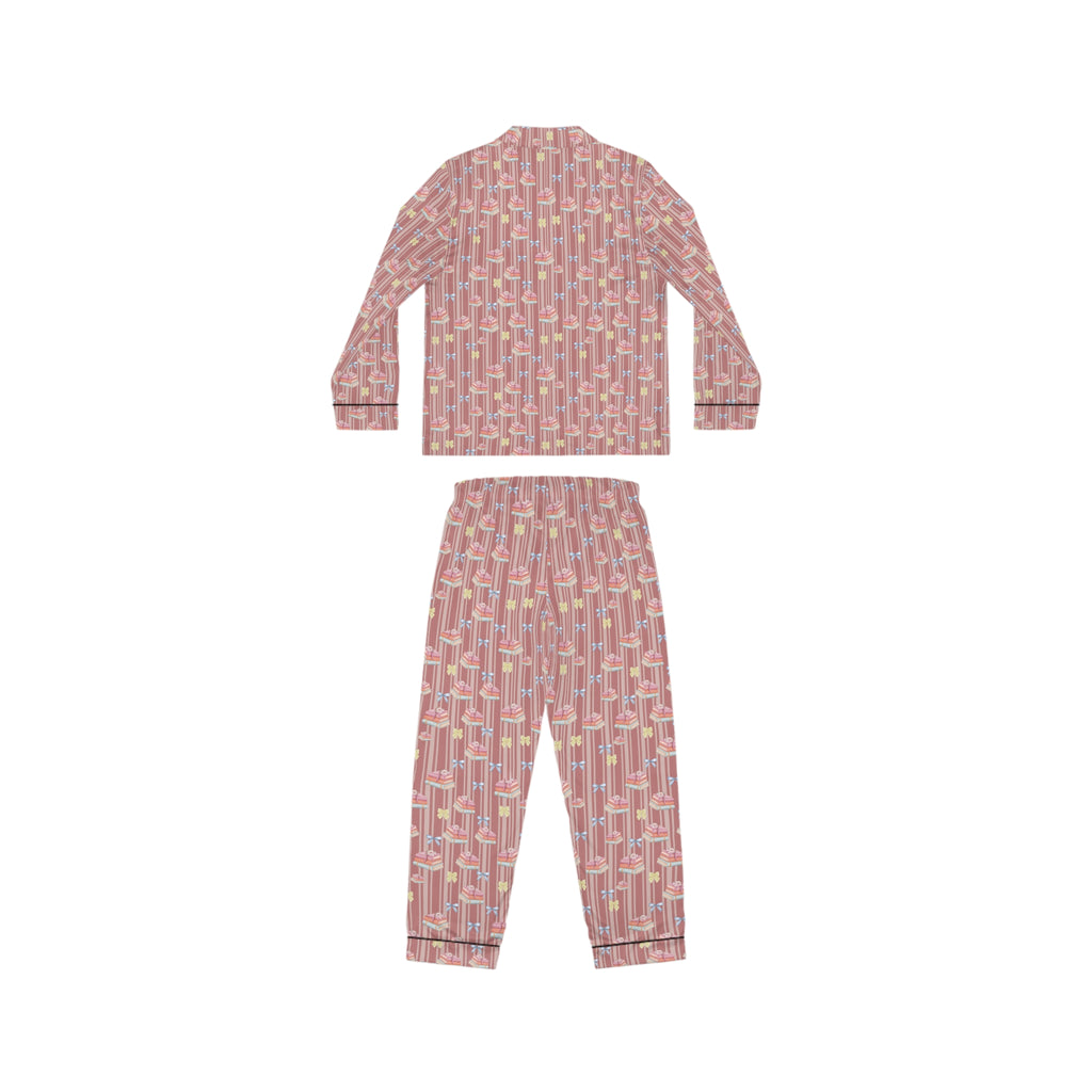 Satin Pajamas,Bookish with Bows Pajamas, Cozy Luxury Sleepwear Perfect Gift