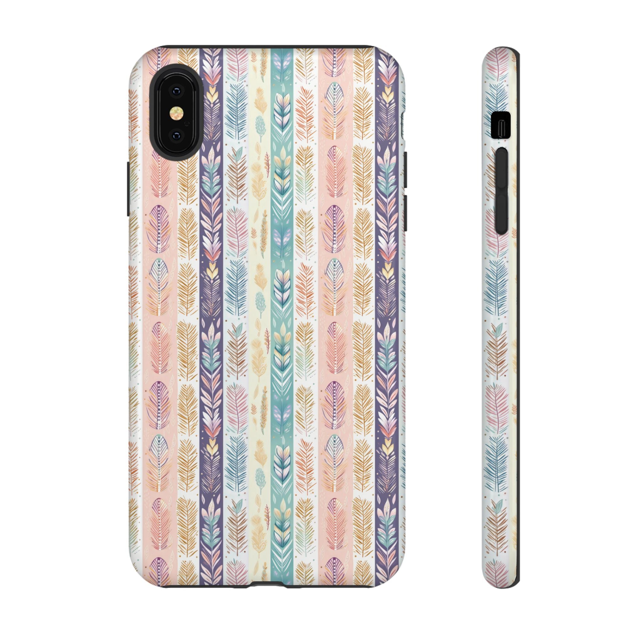 Boho Pastel Feathers Modern Watercolor Abstract Phone Case Compatible with iPhone, Samsung & More - Stylish, Durable Protection with Vibrant Artistic Design Perfect Gift for Her