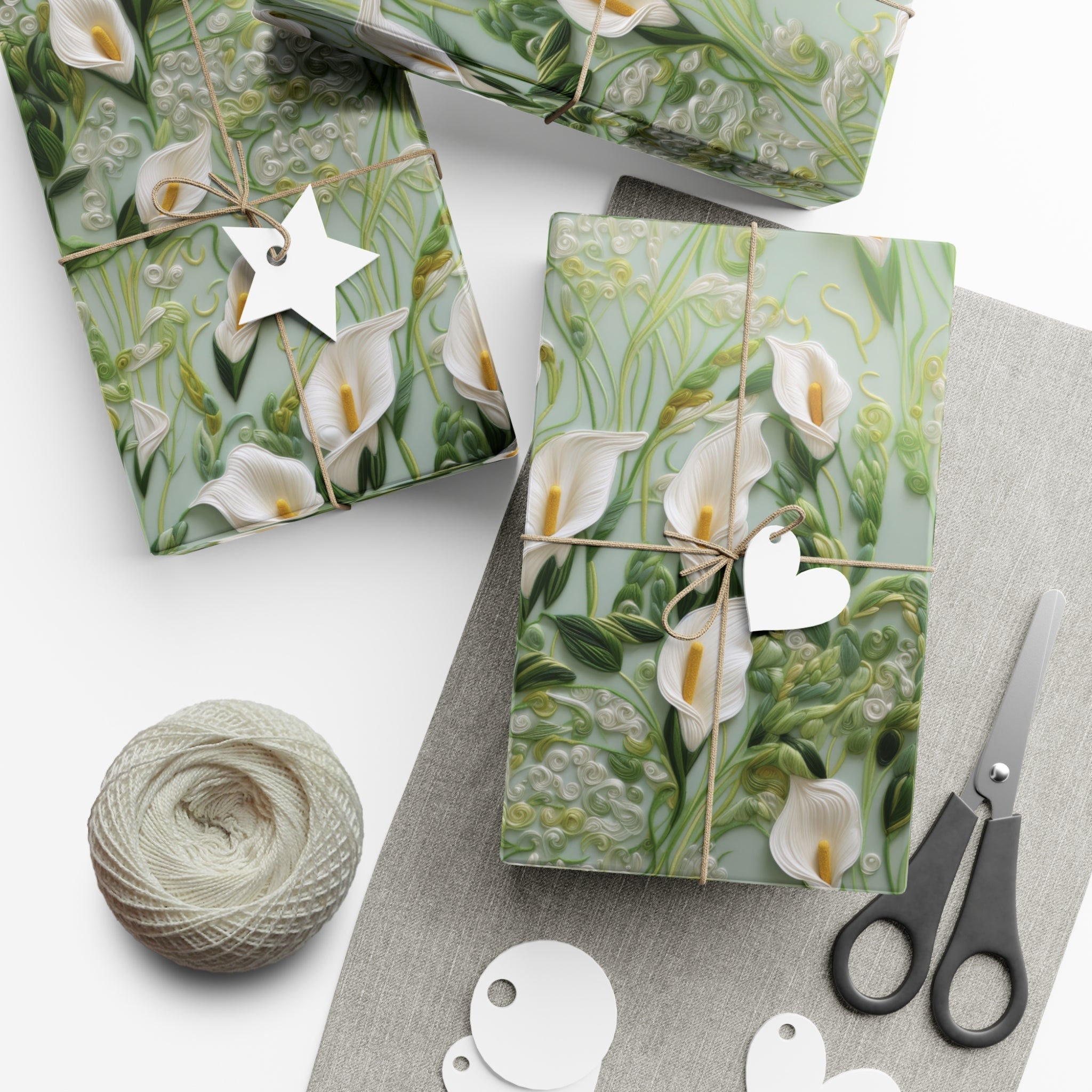 Elegant Calla Lily Wrapping Paper Beautiful Floral Design for Christmas, Birthdays & Special Occasions | Premium Gift Wrap for Nature Lovers Luxurious - MRSBYVALLE