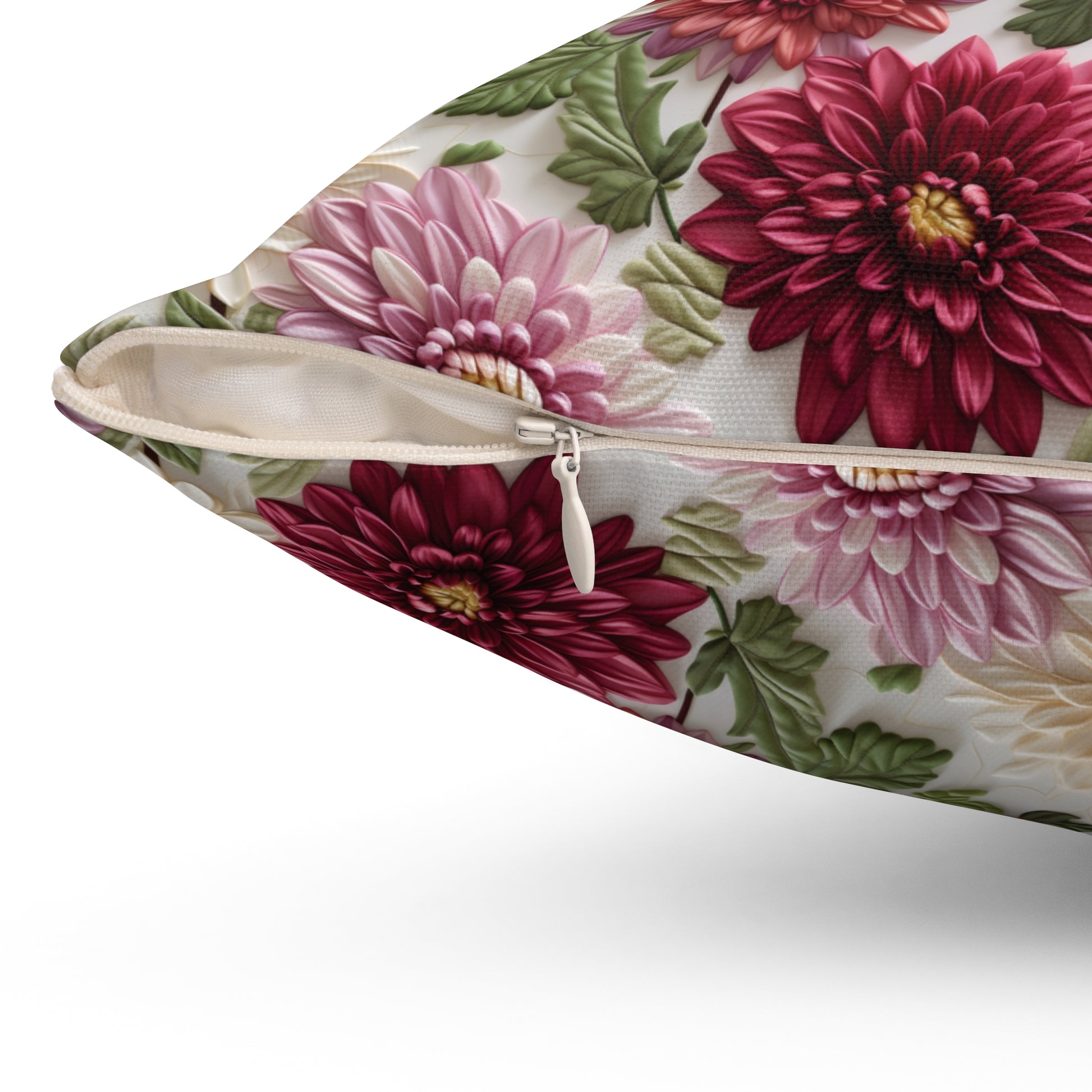 Elegant Fall Floral Square Pillow Autumn-Inspired Home Decor Accent Cozy, Double-Sided Print | Perfect for Sofas, Beds, and Living Bridal Shower - MRSBYVALLE