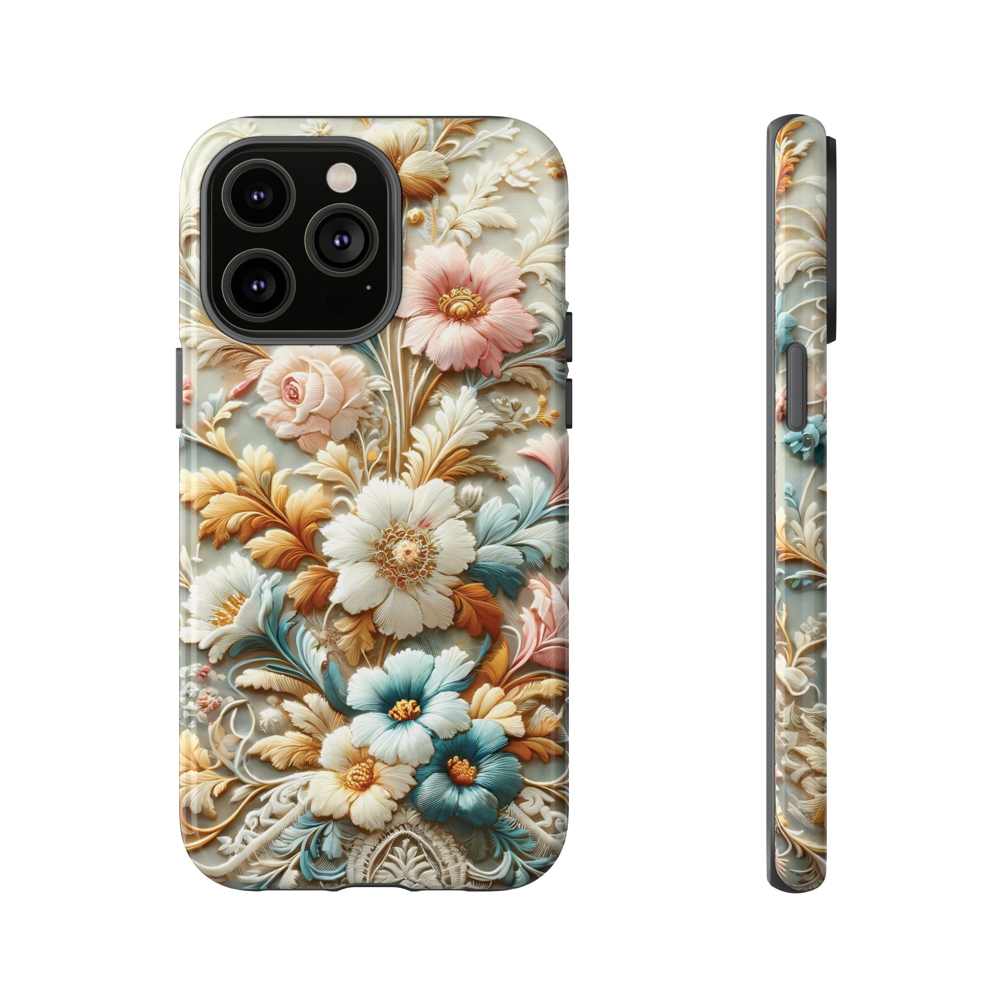 3D Elegant Faux Flowers Phone Case Stylish & Durable for iPhone Samsung Gift iPhone 15, 14, 13 Samsung Pixel Gift for Mom Accessory Gift for Her
