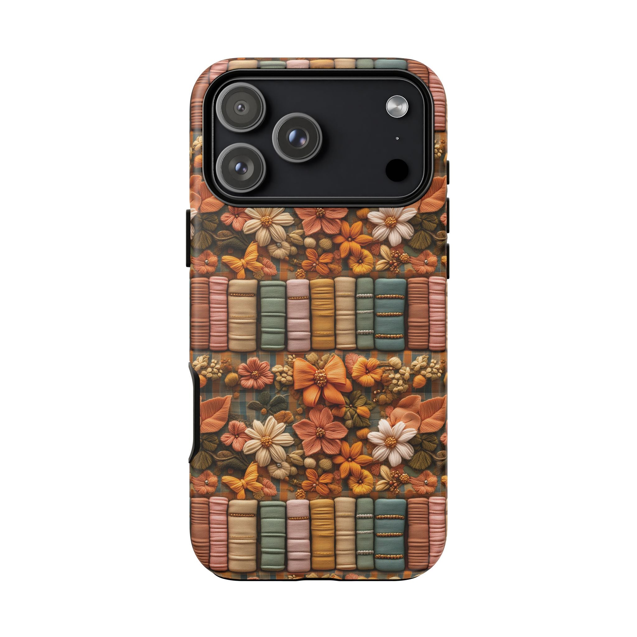 3D Illusion Boho Floral and Books Phone Case Gift for Her Phone 15, Samsung iPhone Samsung Gift for Her Case iPhone 15, Samsung iPhone Samsung Accessory Gift for Her