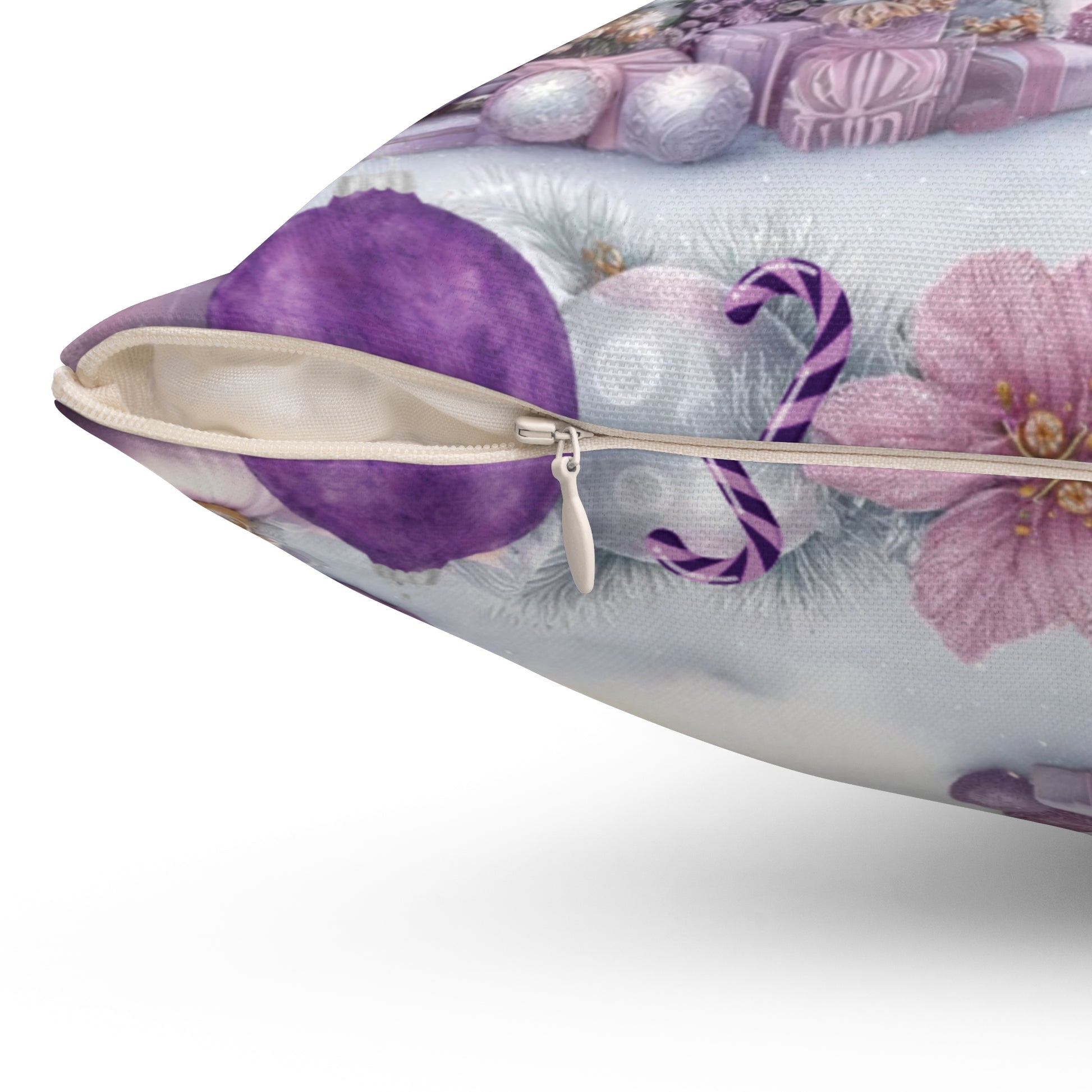 Christmas Lavender Design Square Pillow Elegant Holiday Decor Perfect for Your Seasonal Decorations Perfect Accent for Living Rooms, Bedrooms, Soft, Durable, Pillow Gift New House, Bridal Shower Gift - MRSBYVALLE