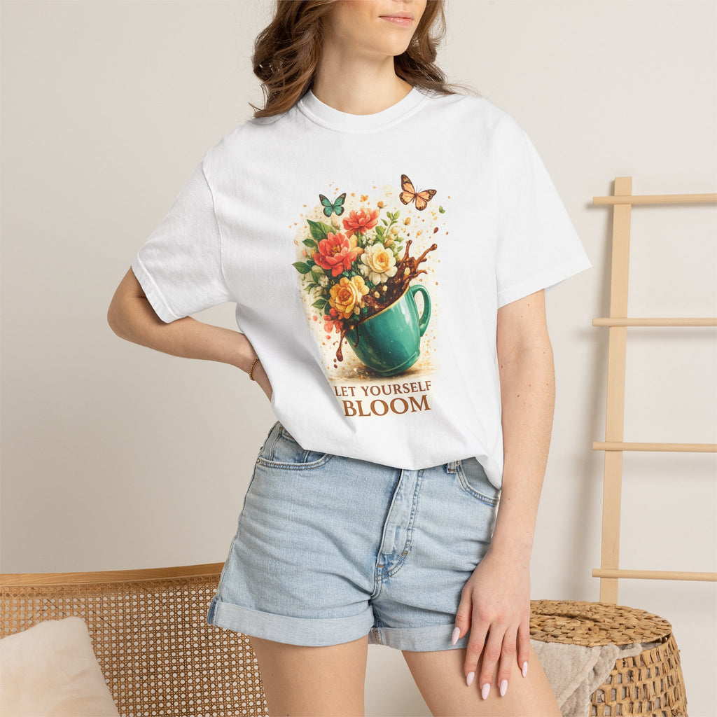 Let Yourself Bloom T-Shirt — Floral Watering Can Graphic Tee