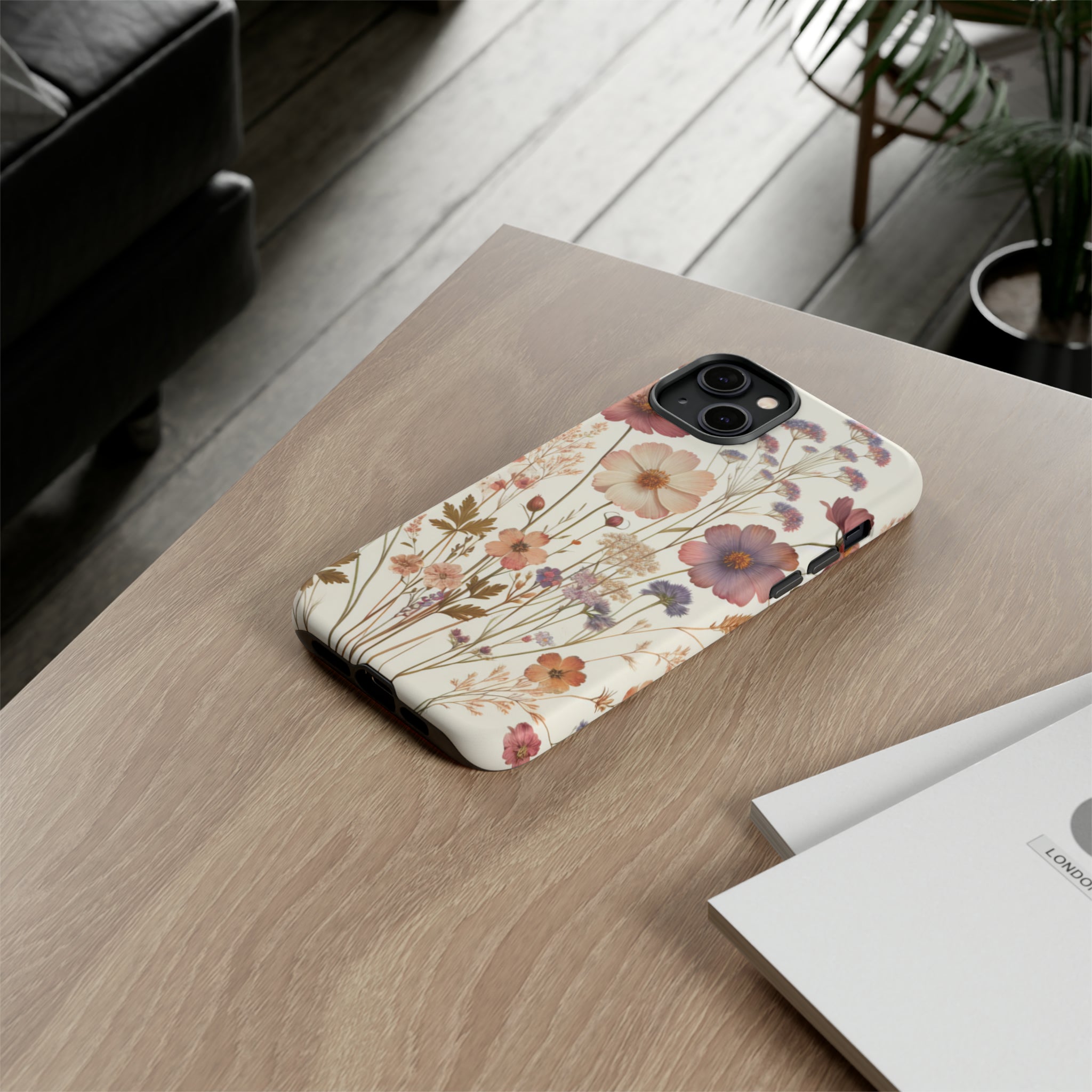 Wildflower Boho Luxury Phone Tough Case Floral Elegant Durable Stylish for Modern Devices iPhone 15, Samsung iPhone Samsung Accessory Gift for Her.