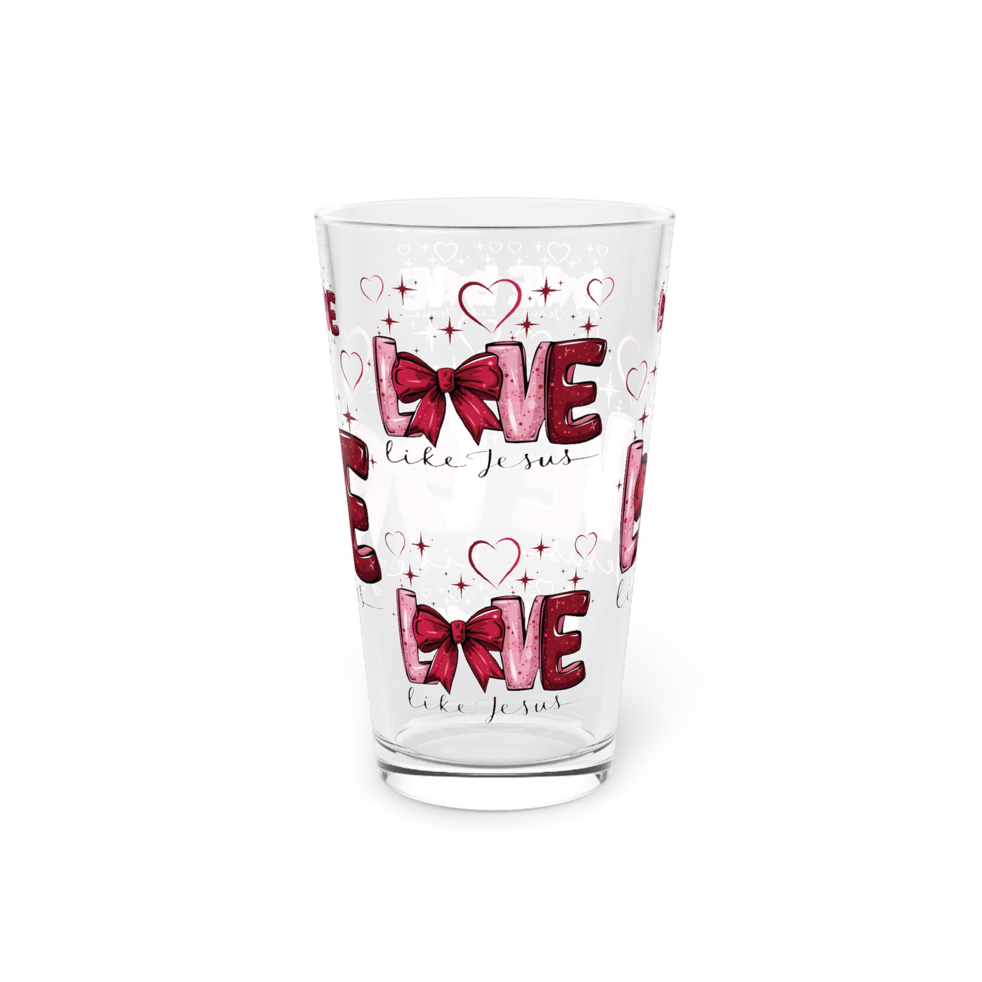 Love Like Jesus—Christian 16oz Pint Glass | Inspirational Faith Drinkware, Perfect Religious Gift for Believers, Christian Homes & Faith Collections