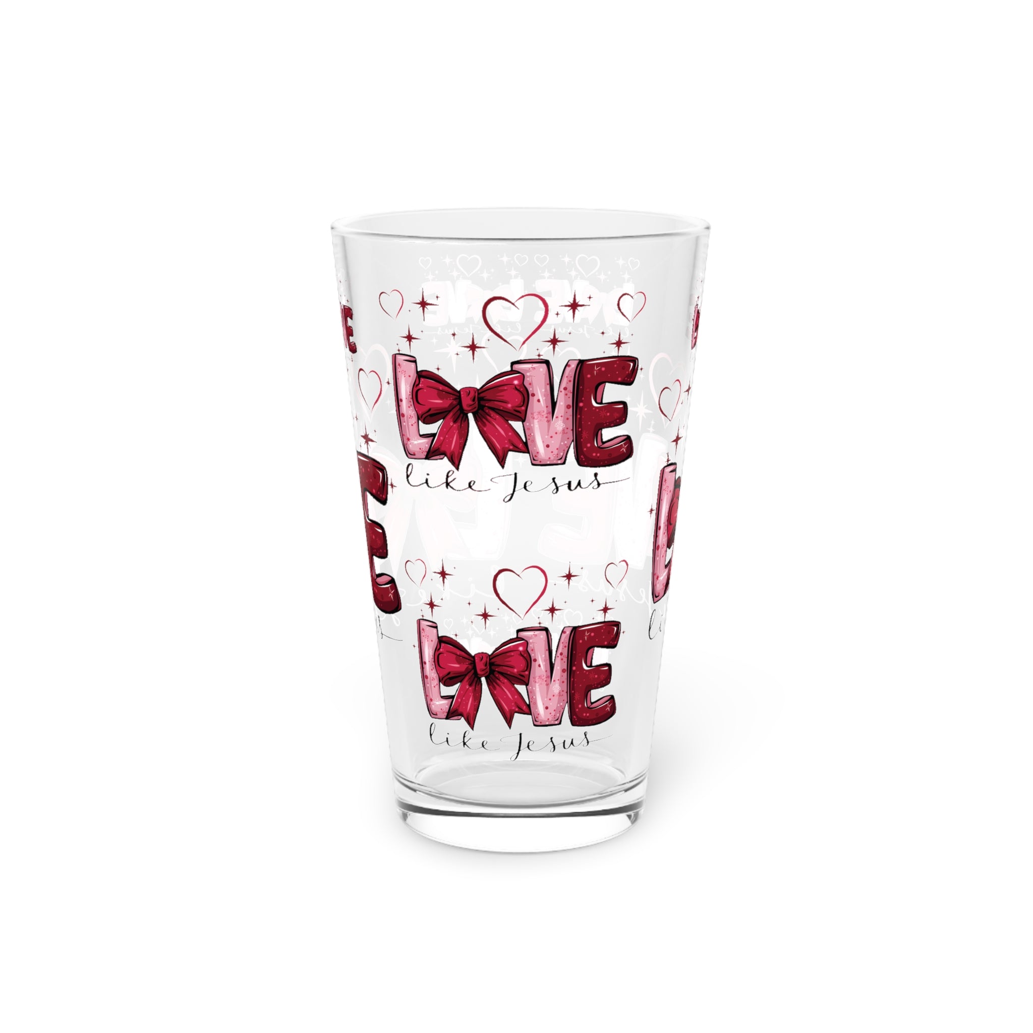 Love Like Jesus—Christian 16oz Pint Glass | Inspirational Faith Drinkware, Perfect Religious Gift for Believers, Christian Homes & Faith Collections