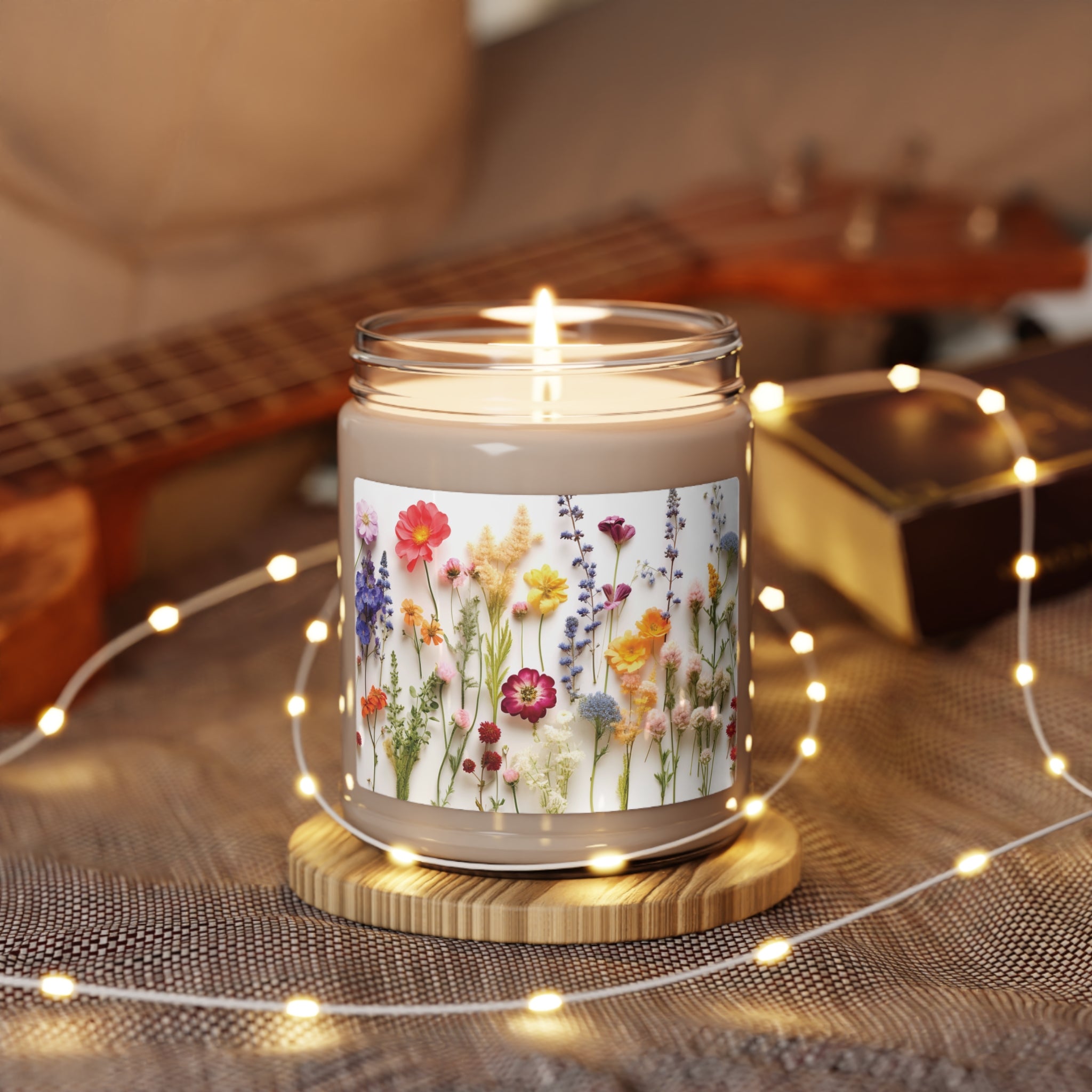 Wildflower Floral Candle 9oz Perfect for Relaxation Home Ambiance Scented Soy Candle, 9oz, Wedding, Bridal Shower, Mother's Day Gift Housewarming Gift.