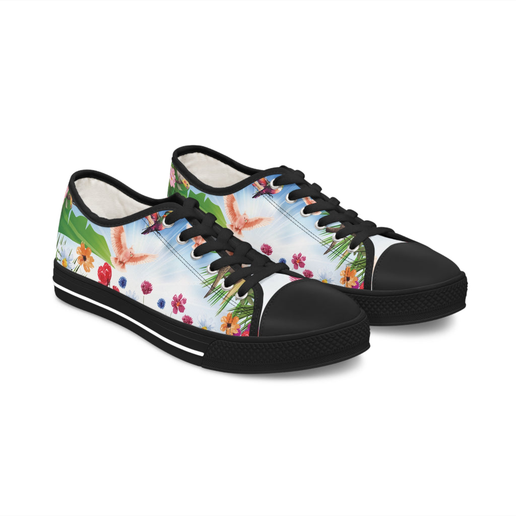 Tropical Birds Women's Low Top Sneakers Breathable Polyester Canvas, Lightweight Stylish Comfortable All-Day Wear, Perfect for Walking and Everyday Activities - MRSBYVALLE