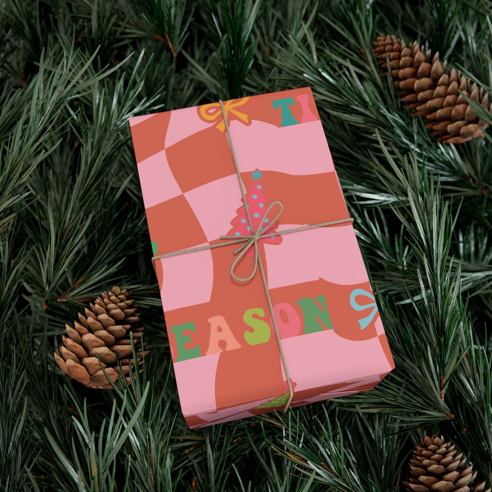 Retro Boho Wrapping Paper Festive Holiday Gift Wrap with Perfect for Christmas Presents, Crafting, Holiday Decor Premium Quality Perfect for Gift - MRSBYVALLE