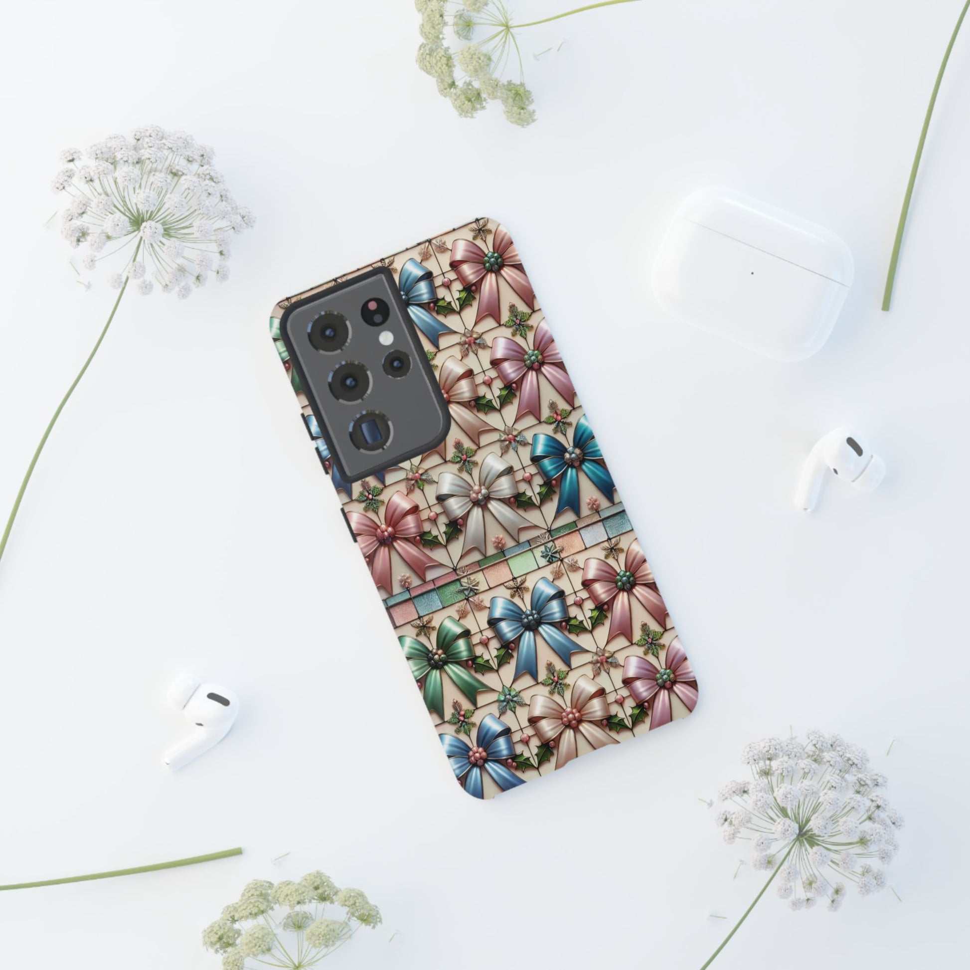Coquette Bows Pastel Phone Case for iPhone 17 ,  15 14 13 12  21 23 Samsung, and Pixel | Stylish Protective Cover Gift for Her Perfect for Floral Lover