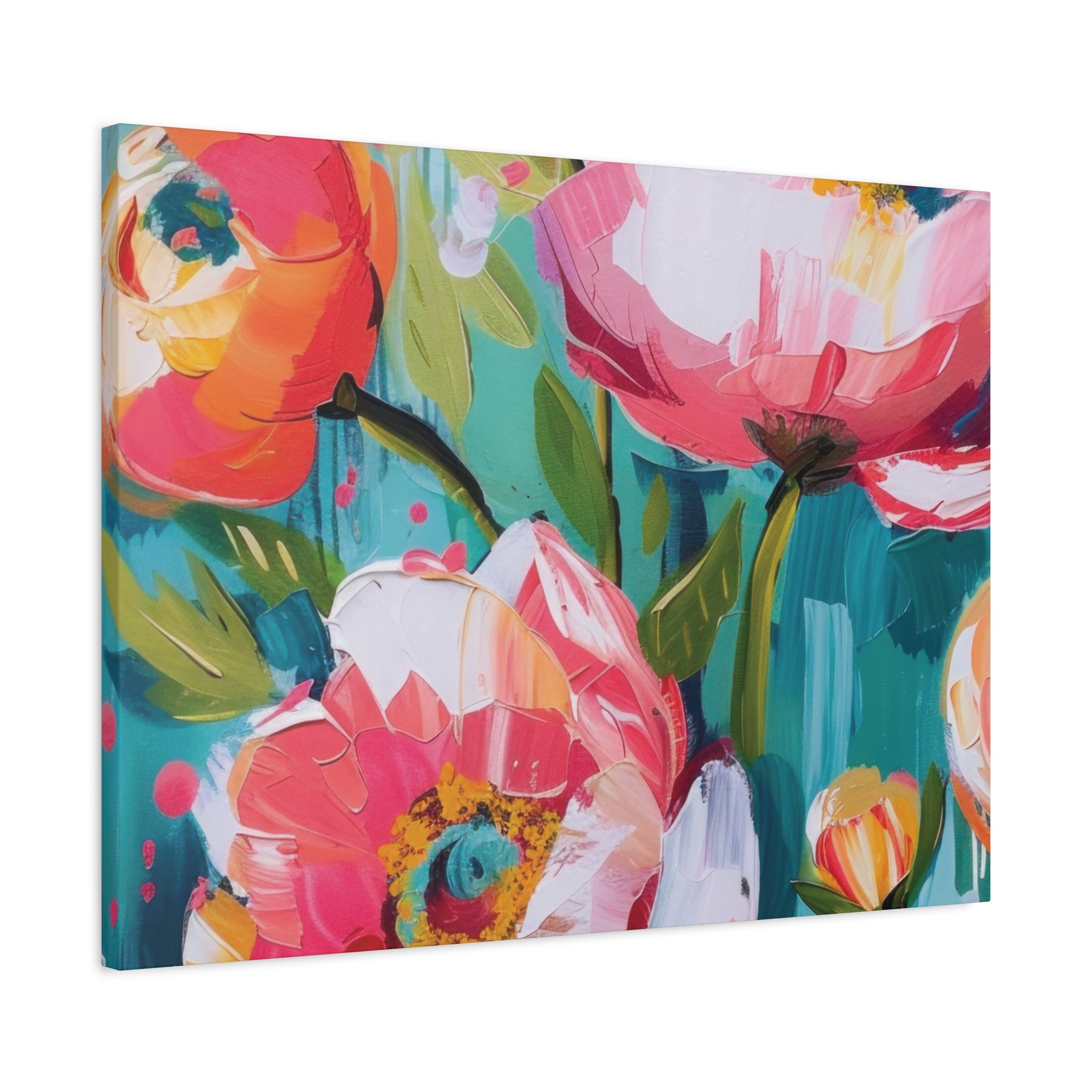 Unique Boho Floral Wall Art Matte Canvas Stretched, Vibrant Botanical Design, Perfect for Living Room, Bedroom, or Office Decor, Adds a Stylish Touch to Any Space - MRSBYVALLE