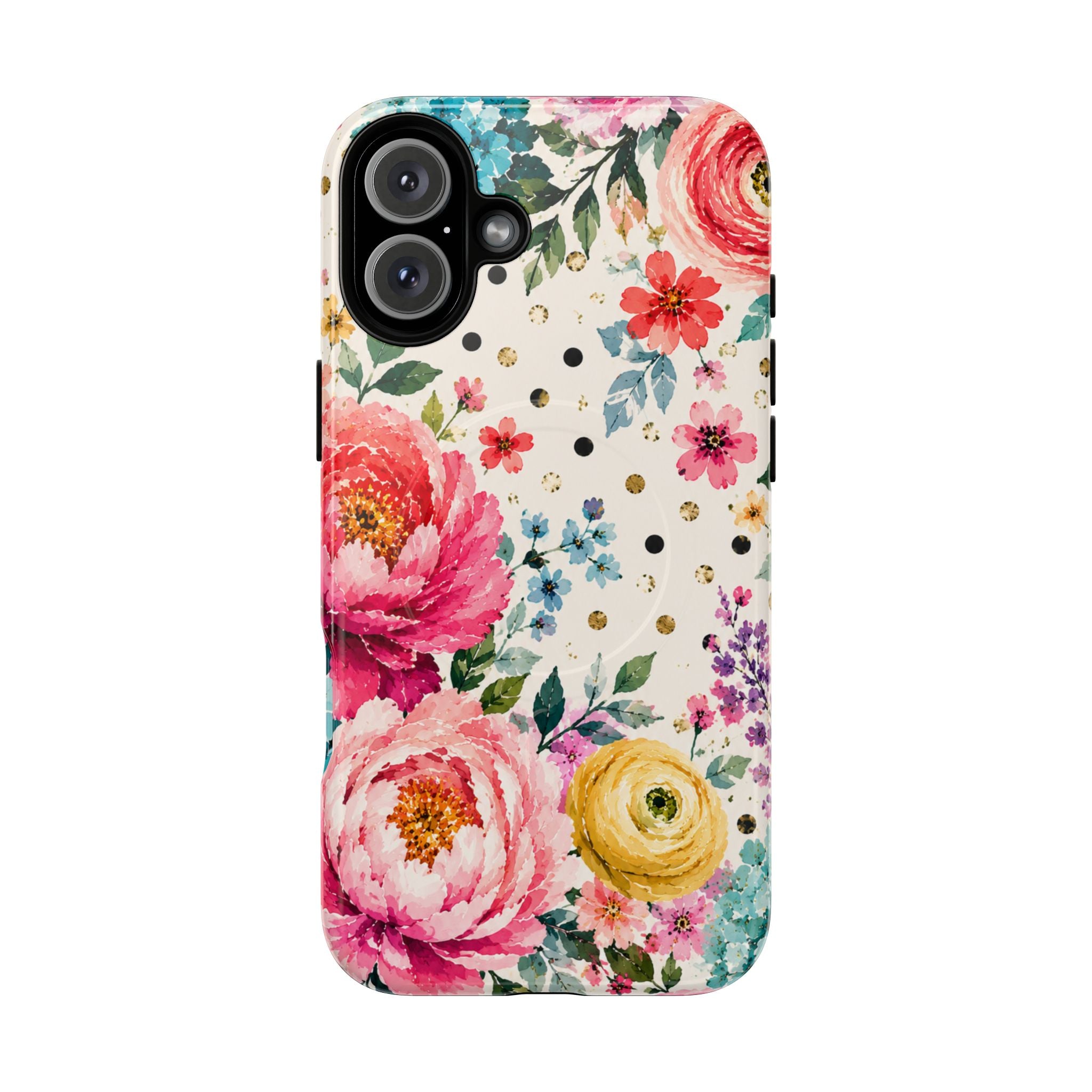 Watercolor Floral Peonies phone case | magnetic slim protective case