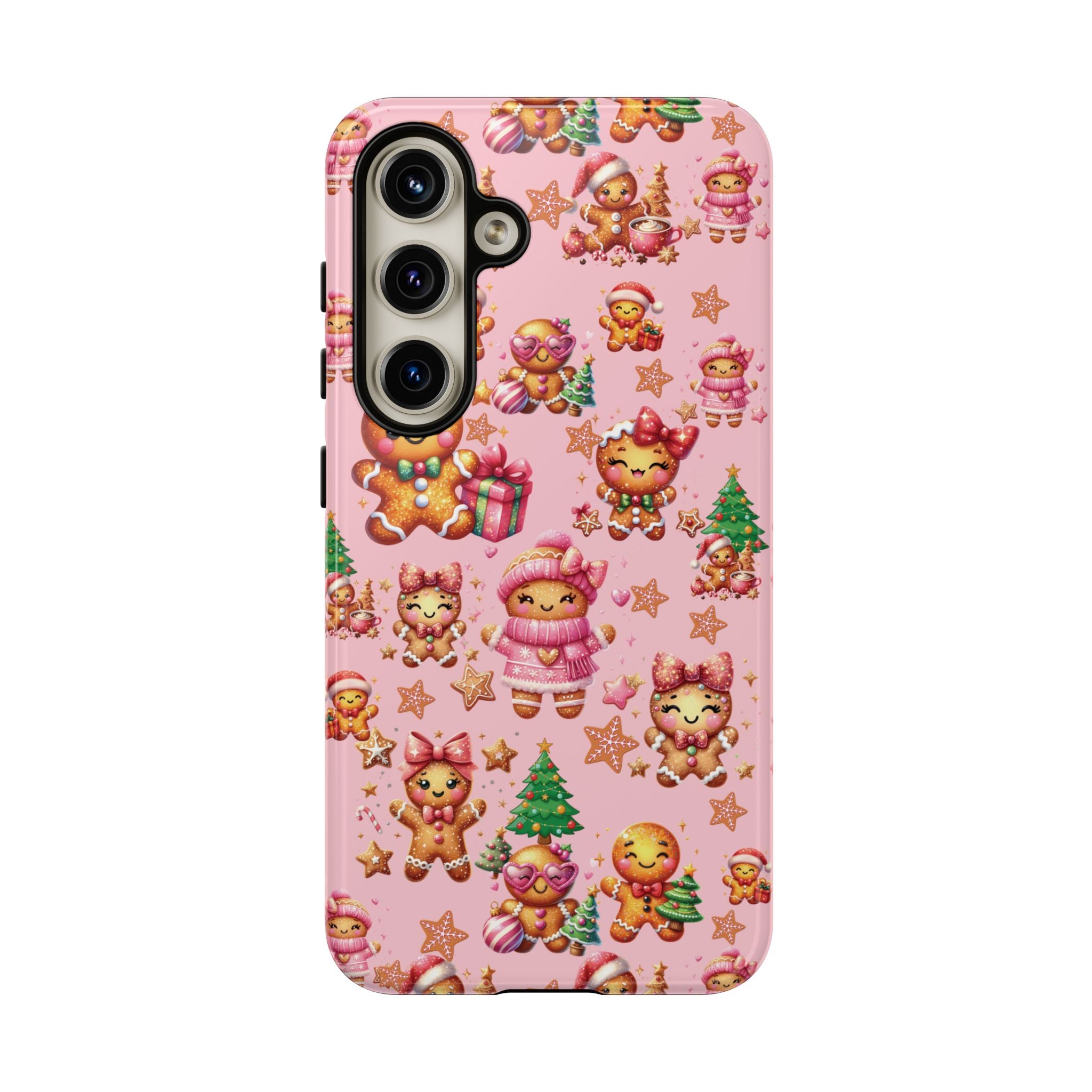 Adorable Pink Gingerbread Girl Phone Case Girly Holiday Vibes, Sweet Christmas Aesthetic, Cute & Festive Gift Idea for Her, Fun Protective Cover