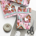 3D Clay Illusion Pink Gingerbread House Wrapping Paper Festive, Playful, and Perfect for Adding a Sweet Touch to Your Holiday Gifts Moms - MRSBYVALLE