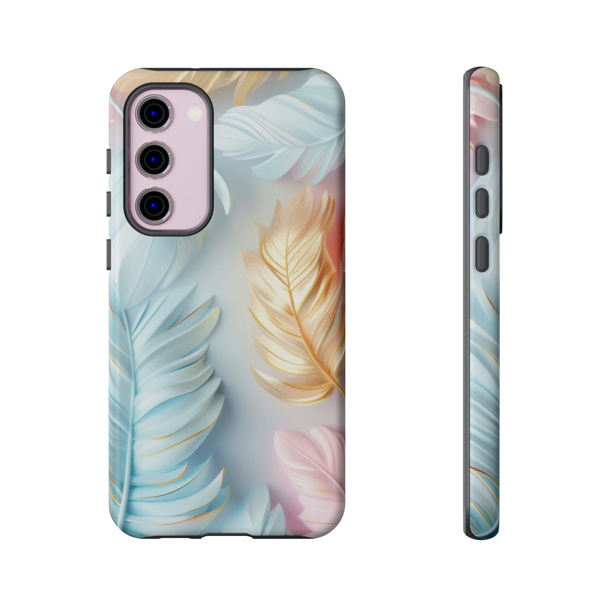 Pastel Feathers Protective Phone Case Gift for Her Phone 15, Samsung iPhone Samsung Gift for Her Case iPhone 15, Samsung iPhone Samsung Accessory Gift for Her