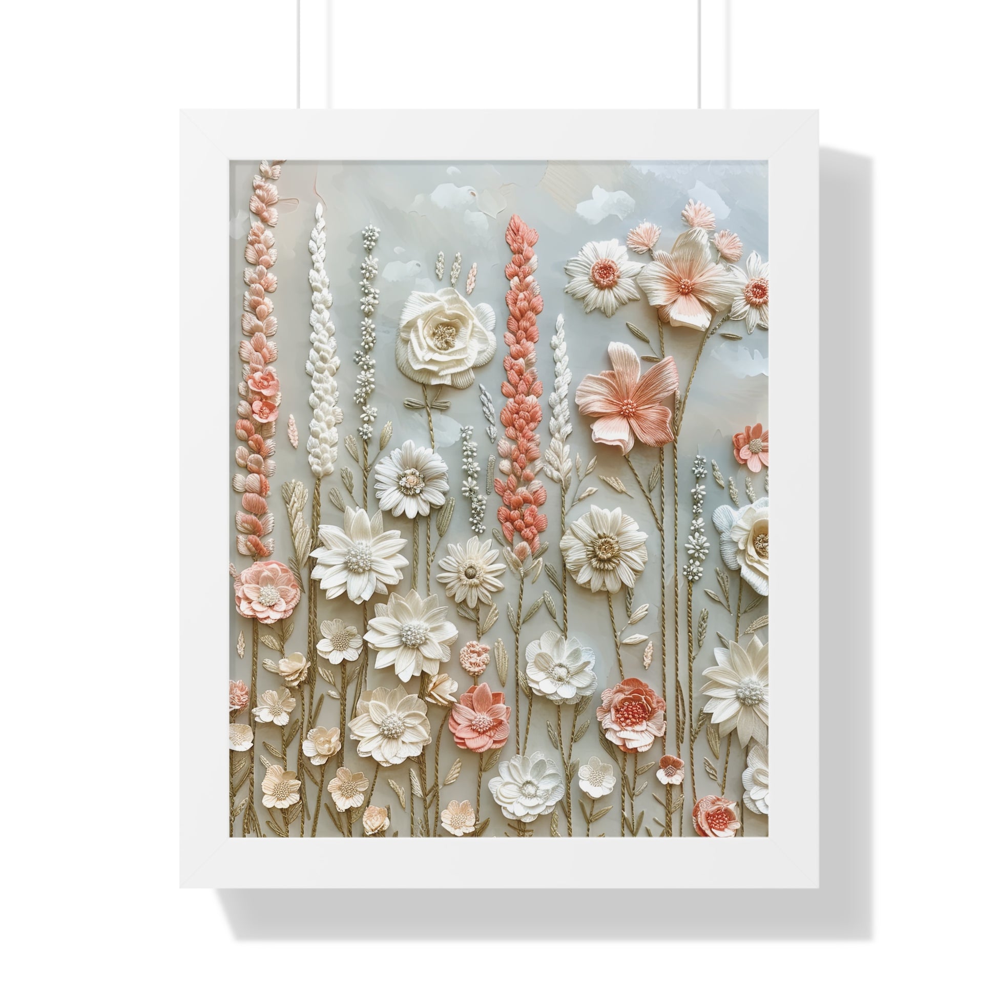 Delicate Pastel Floral Wall Art Captivating Blossom Patterns in Soft Hues and Elegant Home Décor Perfect for Living Rooms, Bedrooms, and Cozy Corners Encased in Black, White, or Walnut Frames with Durable Ready to Hang  Timelessly Crafted. - MRSBYVALLE