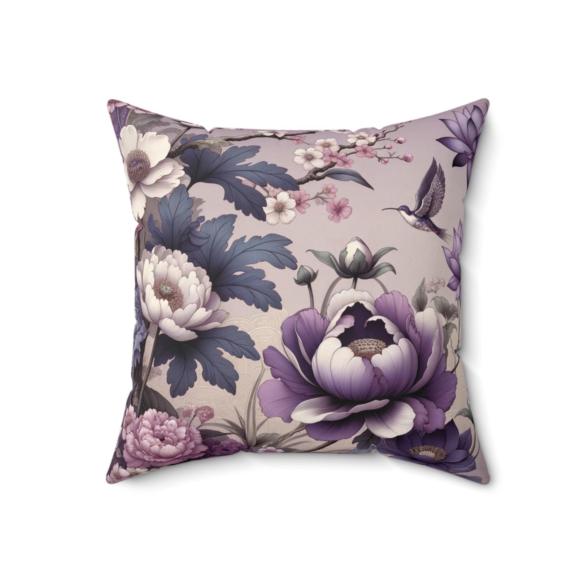 Purple Garden Elegance: Shabby Chic Bold Floral Pillow Country Cottage Garden Decor Bedroom Pillow Gift for Mom, Housewarming Gift Living Room Comfort for Bedroom or Housewarming Gift New House, Bridal Shower Gift - MRSBYVALLE