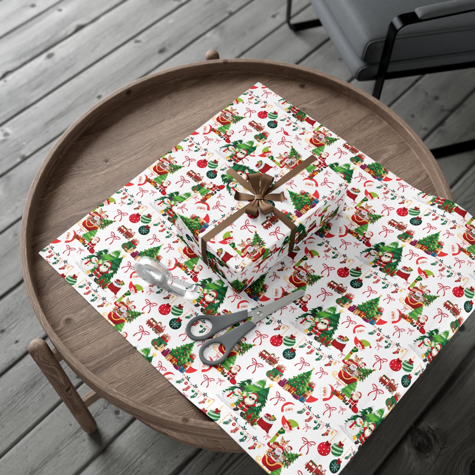 Fun Santa Christmas Theme Wrapping Paper Premium Festive Gift Wrap Roll, Classic Holiday Design, Great for Presents, Durable, Vibrant, and Perfect for Seasonal Gifting