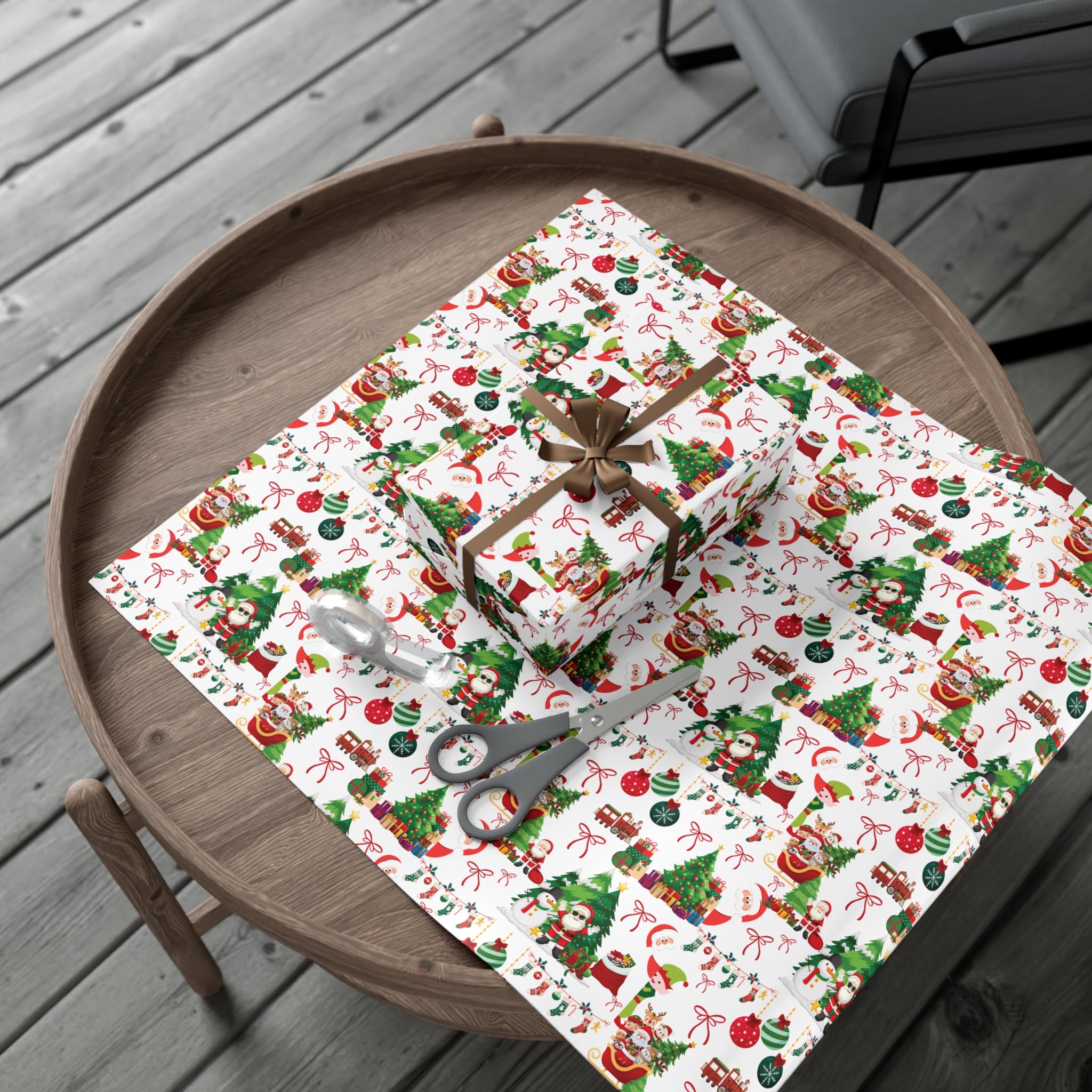 Fun Santa Christmas Theme Wrapping Paper Premium Festive Gift Wrap Roll, Classic Holiday Design, Great for Presents, Durable, Vibrant, and Perfect for Seasonal Gifting