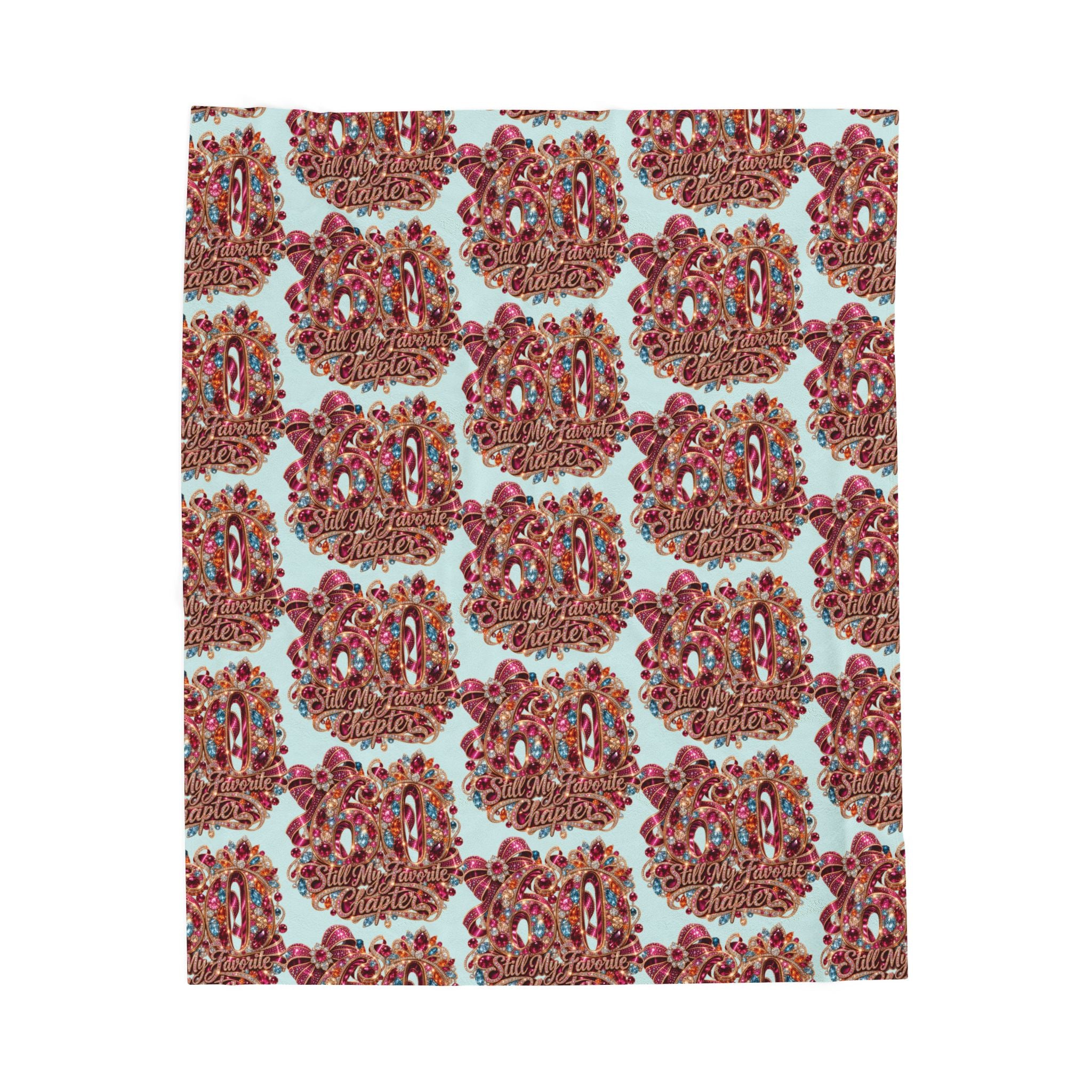 Plush Blanket — Retro Candy Heart Pattern "Sweet Chapter" Velveteen Throw 60 Gift