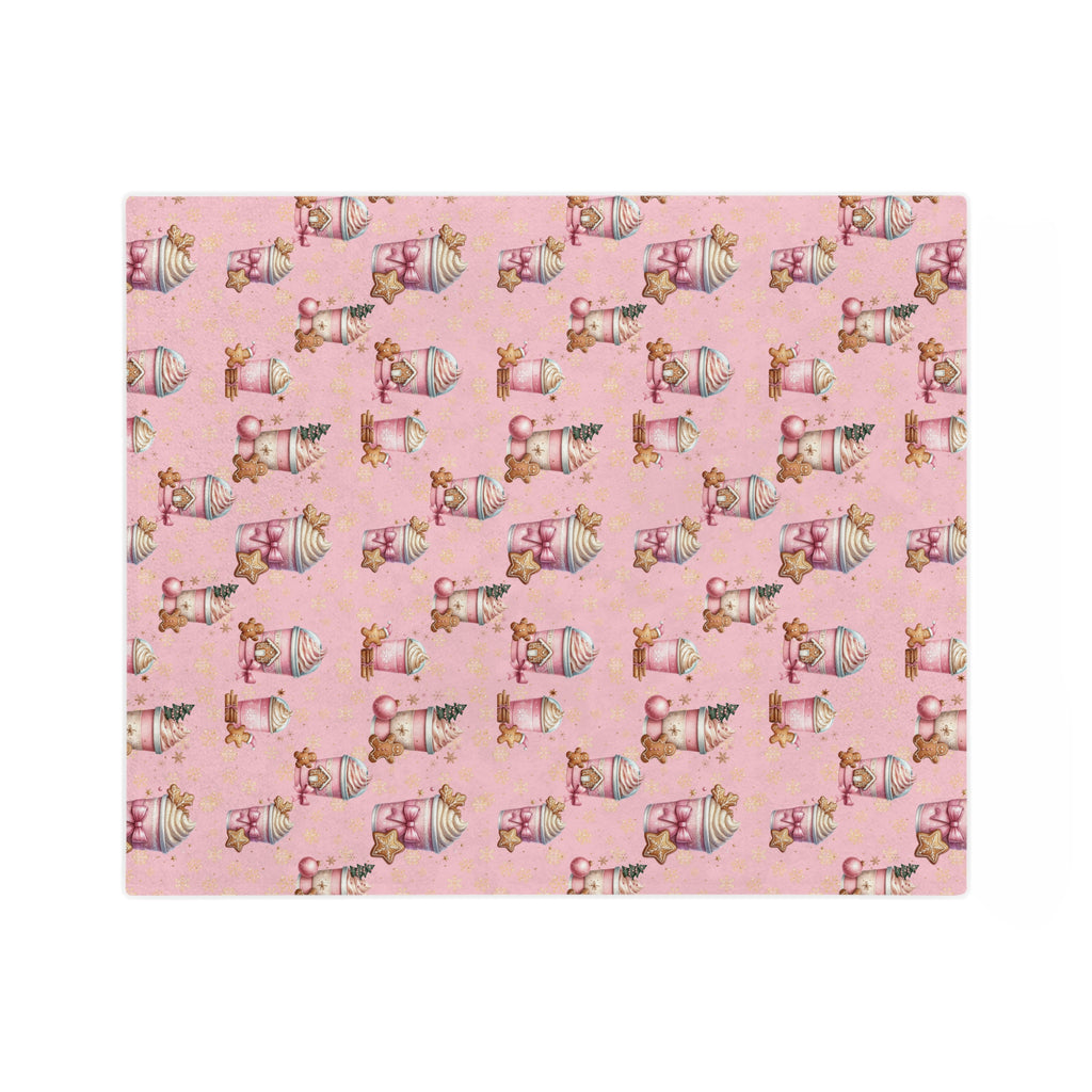 Cozy Christmas Pink Gingerbread People with Coffee Minky Blanket Soft, Festive, and Perfect for Holiday Snuggles and Gifting Housewarming Gift Throw - MRSBYVALLE