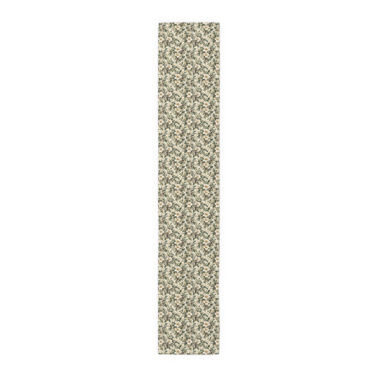 Sage Green & Champagne Floral Table Runner