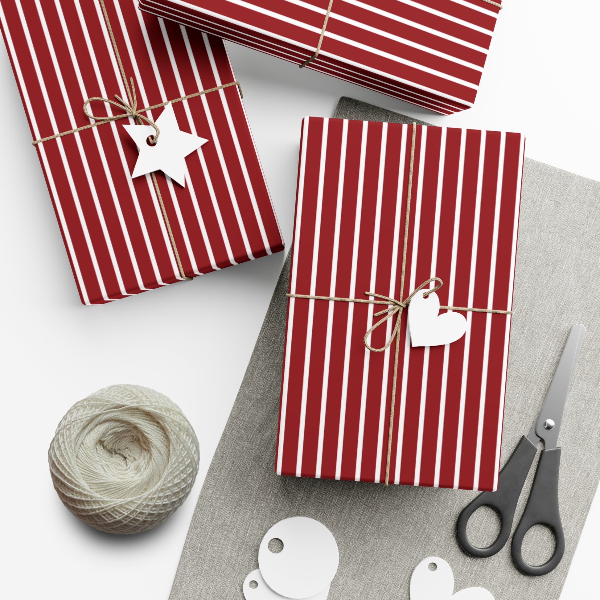 Festive Red and White Stripes Wrapping Paper Classic Holiday Design for Perfectly Wrapped Gifts, 100% Recyclable, Ideal for Christmas, Birthdays, and Special Occasions Christmas Decorations Festive Retro - MRSBYVALLE