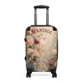 Personalized Floral Suitcase Cover — "Custom Name" Vintage Roses Travel Luggage