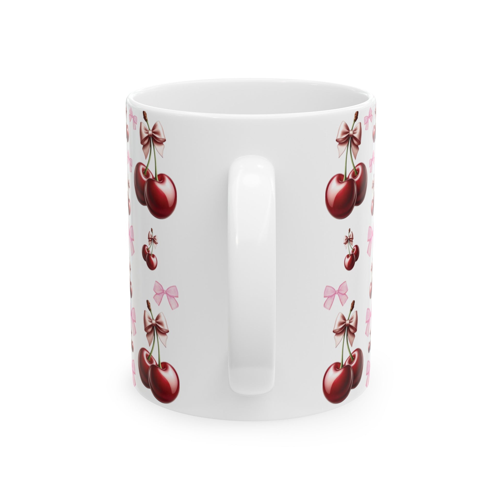 Cherry and Pink Bow Coffee Mugs Perfect for Your Morning Brew | 11 oz & 15 oz Sizes Cute and Stylish Mug for Tea, Cocoa, and More – Unique Gift for Cherry Lovers - MRSBYVALLE