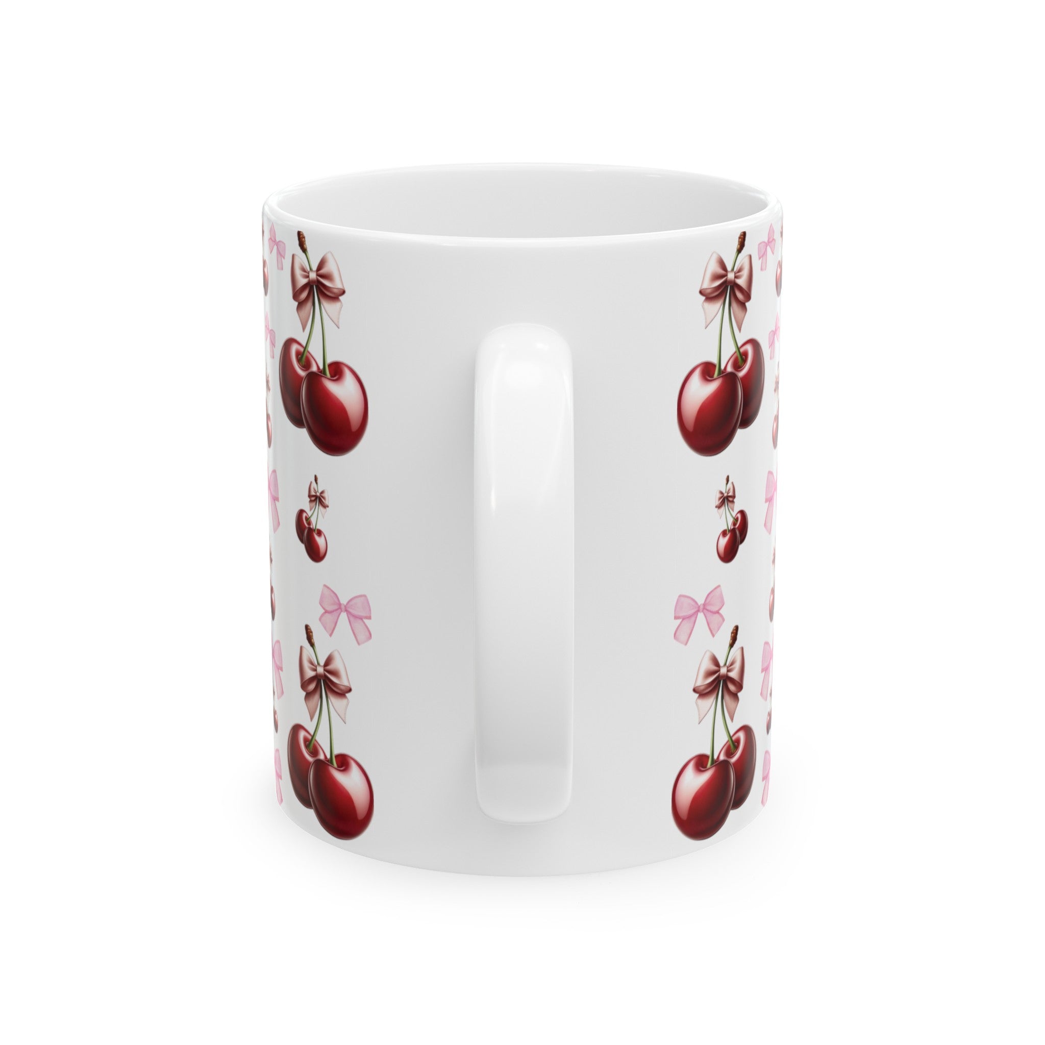 Cherry and Pink Bow Coffee Mugs Perfect for Your Morning Brew | 11 oz & 15 oz Sizes Cute and Stylish Mug for Tea, Cocoa, and More – Unique Gift for Cherry Lovers - MRSBYVALLE