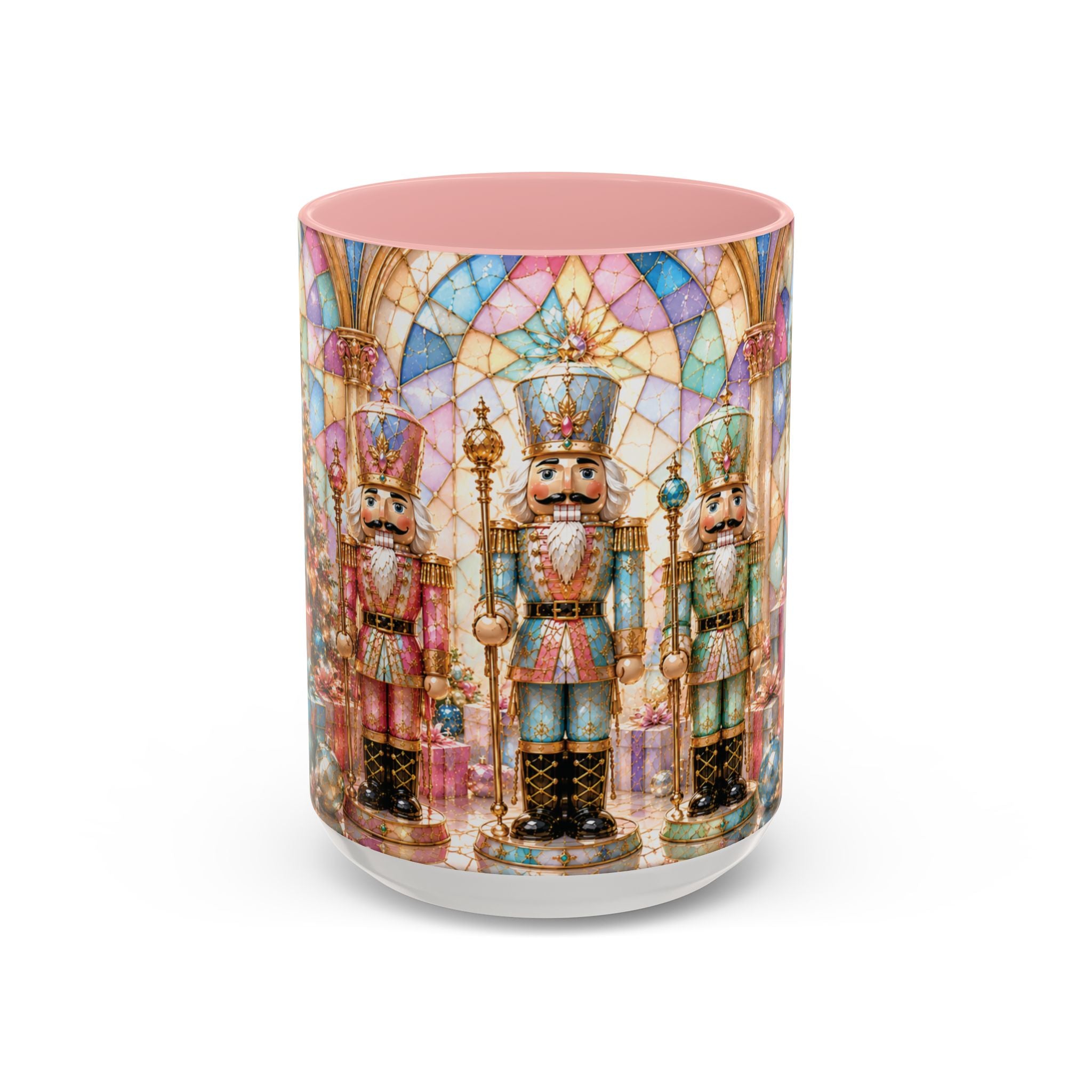 Nutcracker Christmas Coffee Mug – Festive Stained-Glass Holiday Accent Cup (11/15oz) Gift for Her