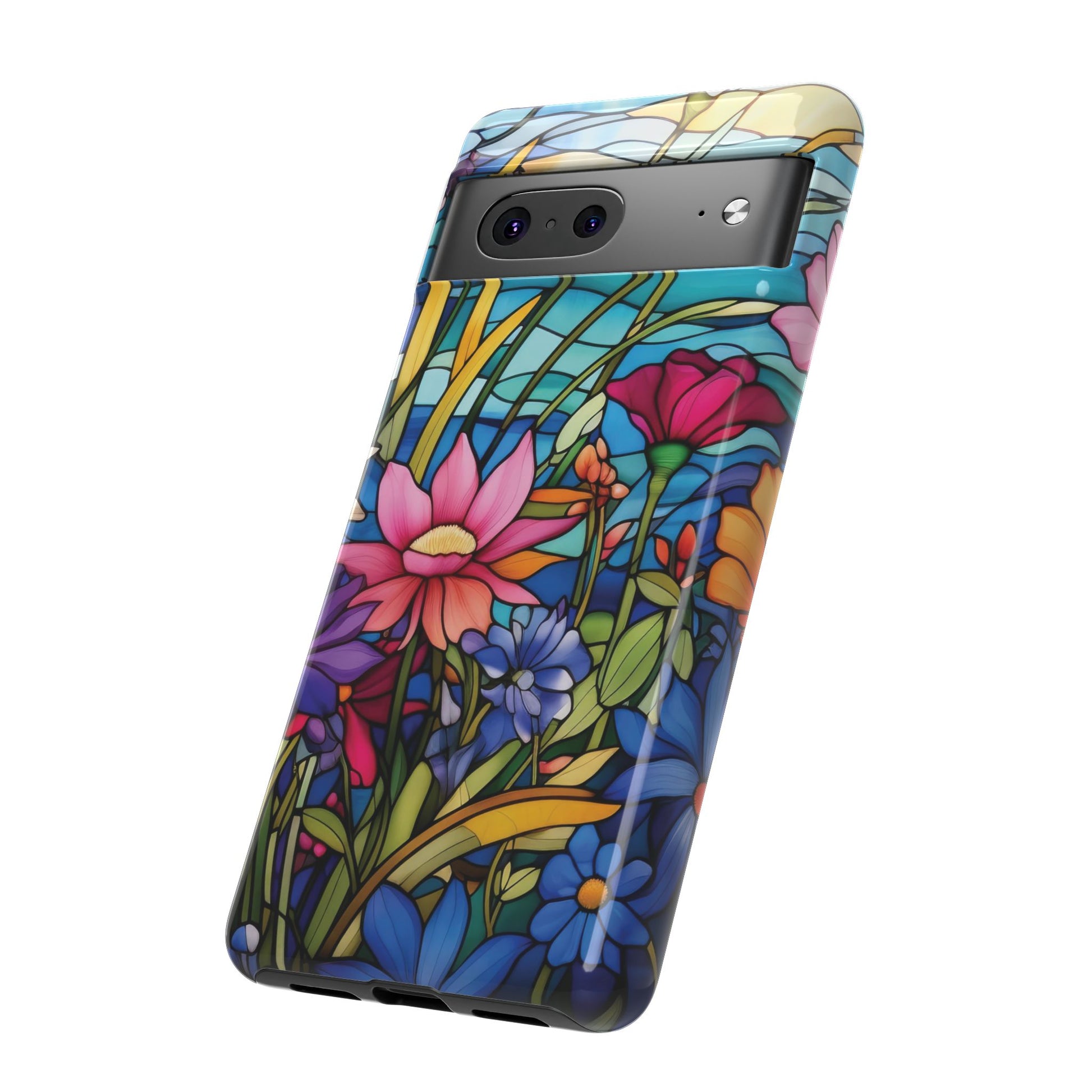 Wildflowers Stain Glass Illusion Phone Case Unique Holiday Protection for Your Device | Stylish & Durable Cover Gift for Her Phone 15, Samsung iPhone Samsung Accessory Gift for Her