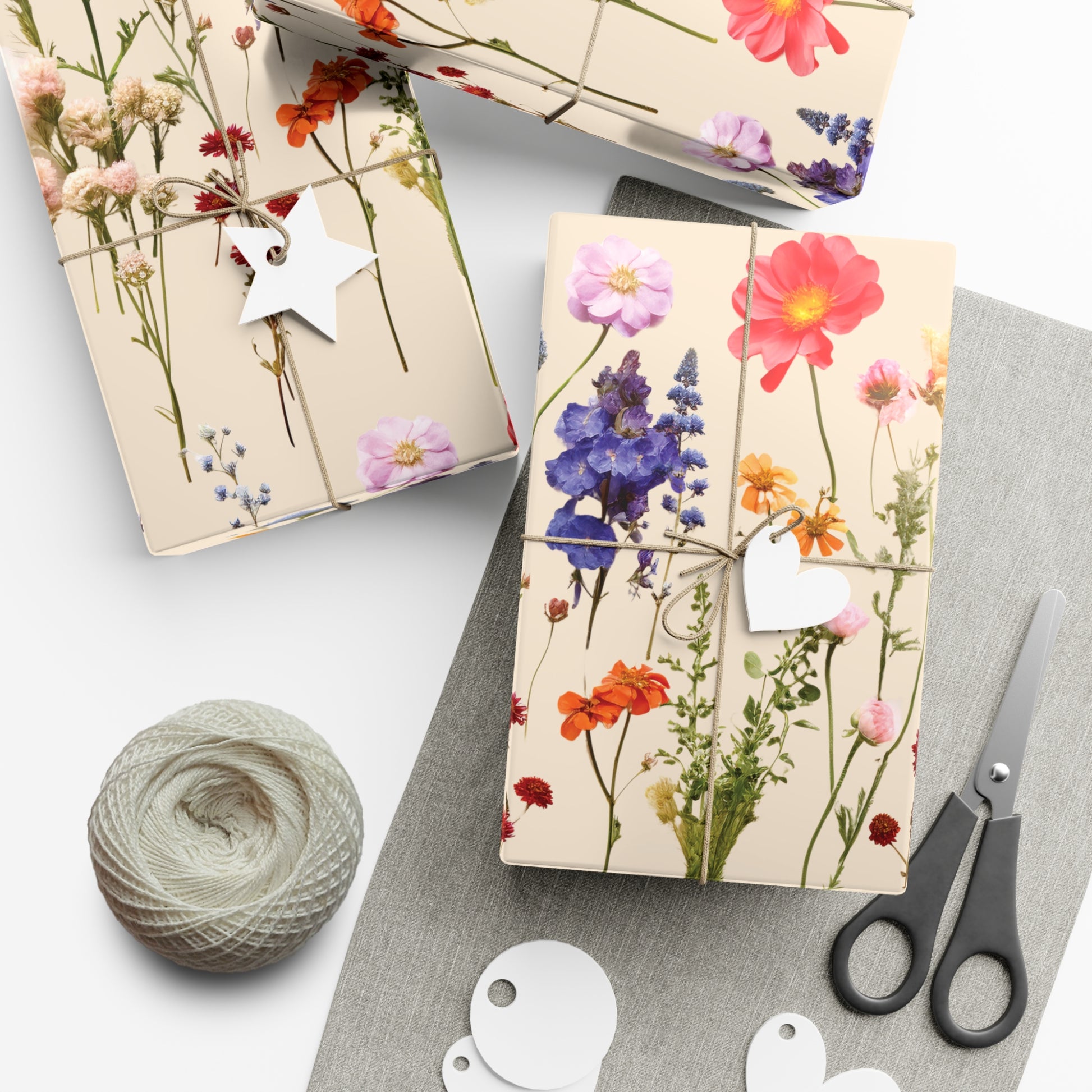 Wildflowers Press Illusion Floral Symphony Timeless Wrapping Paper Perfect for Weddings, Bridal & Baby Showers Eco-Friendly, All Occasion.