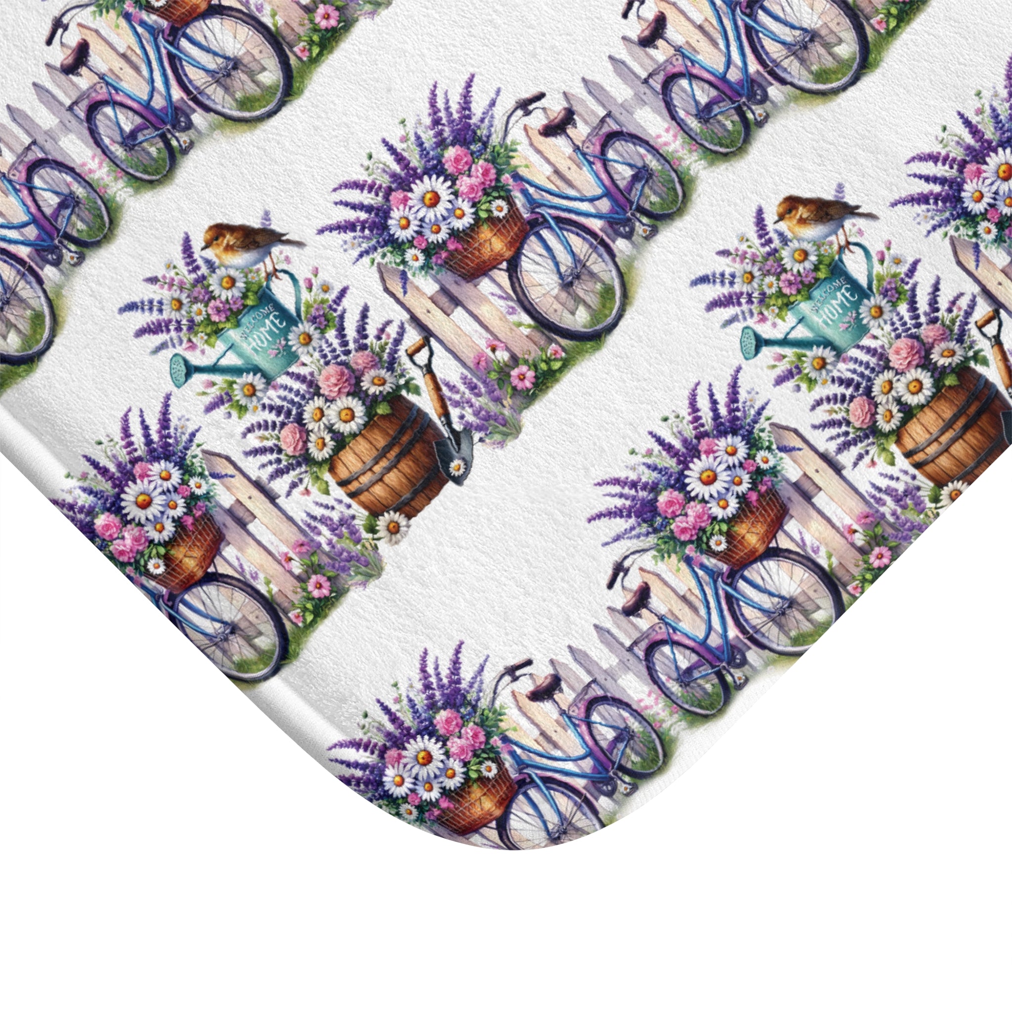 Lavender Wildflowers Bright Floral Bathmat – A Soothing Blend of Calming Lavender Flowers Beauty, and Serenity to the Most Private Room in Your Home