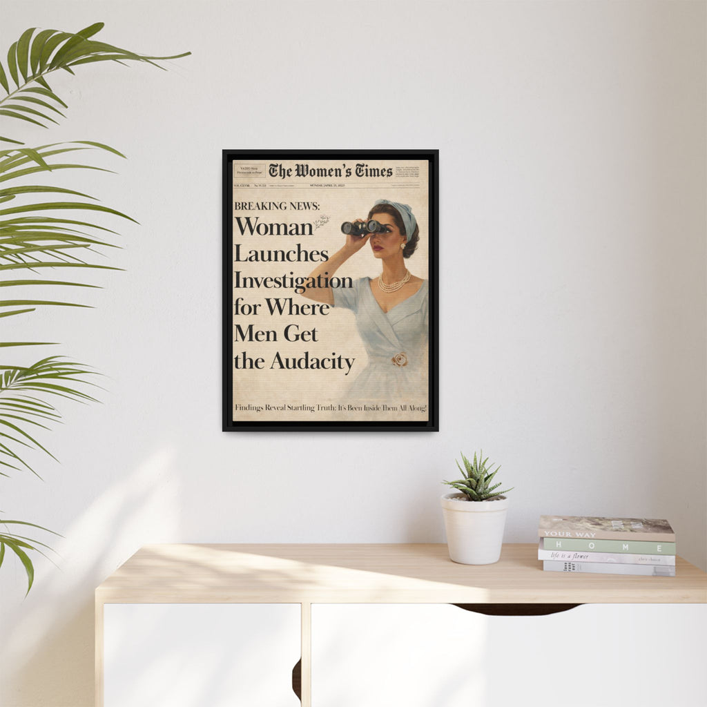Vintage Funny Women's Retro Art Matte Canvas Framed — Retro Inspirational Wall Art