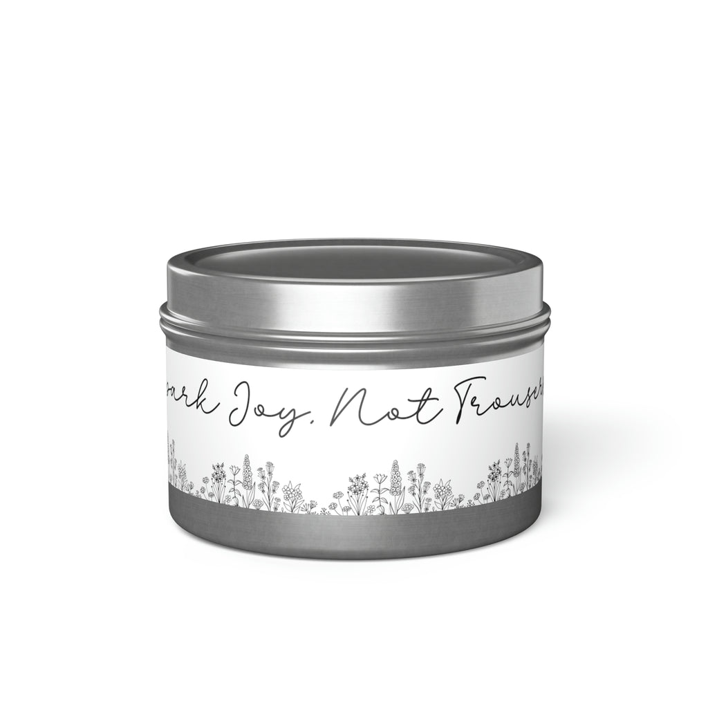 New House Bloom & Glow Elegant Floral Aromas in 4oz/8oz Tin Candles Essence of Nature Collection Unveil Serenity Romance with Exquisite Botanical Scents. Pure Harmony & Grace..