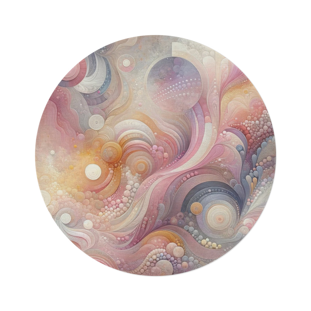Pink Purple Blue Abstract 60x60 Round Rug Modern Charm to Any Room Housewarming Gift Newlywed New House Rug interior Designer Livingroom.