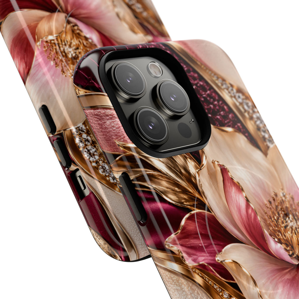 Magnetic Tough Phone Case — Vintage Rose Floral Armor