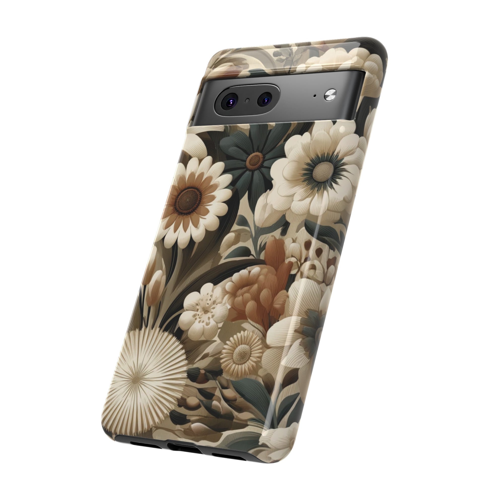 Mid-century Modern Floral Phone Case Durable for iPhone Samsung Gift iPhone 15, 14, 13 Samsung Pixel Gift for Mom Accessory Gift for Her