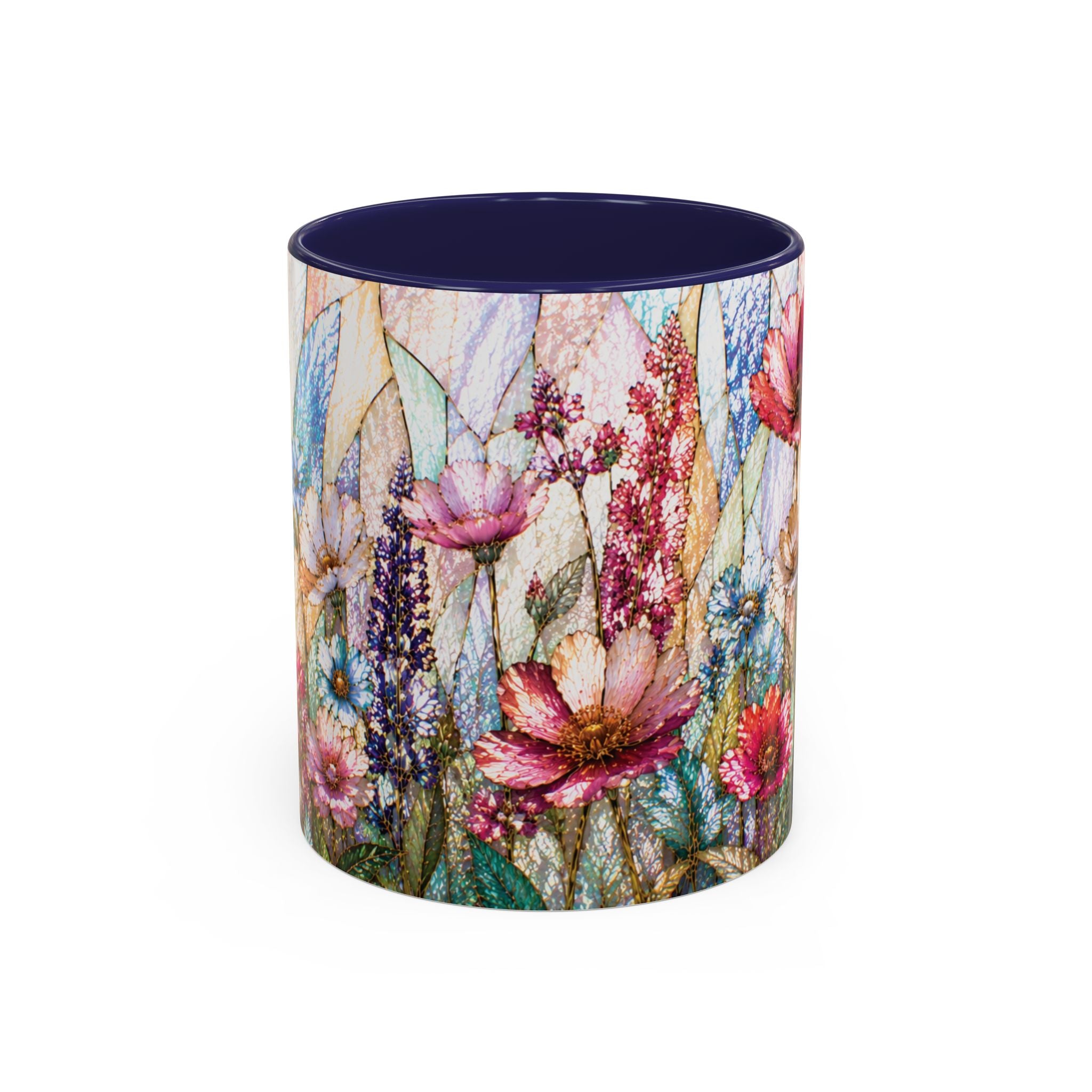 Wildflower Watercolor Coffee Mug Vibrant Wildflower Accent 11/15oz Stain Glass Illusion