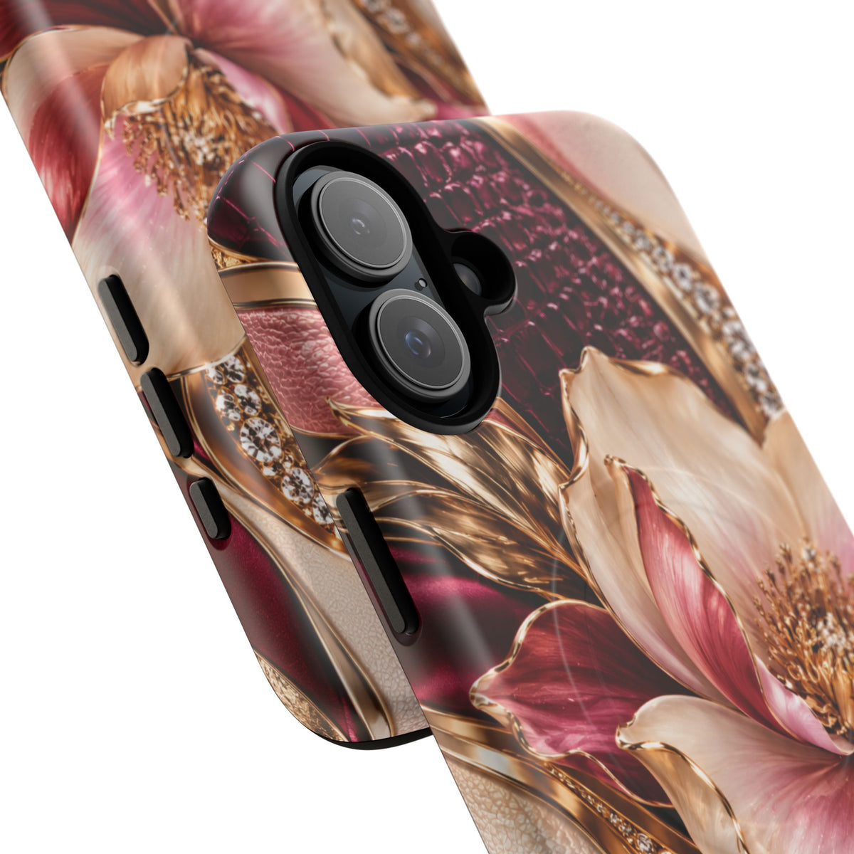 Magnetic Tough Phone Case — Vintage Rose Floral Armor