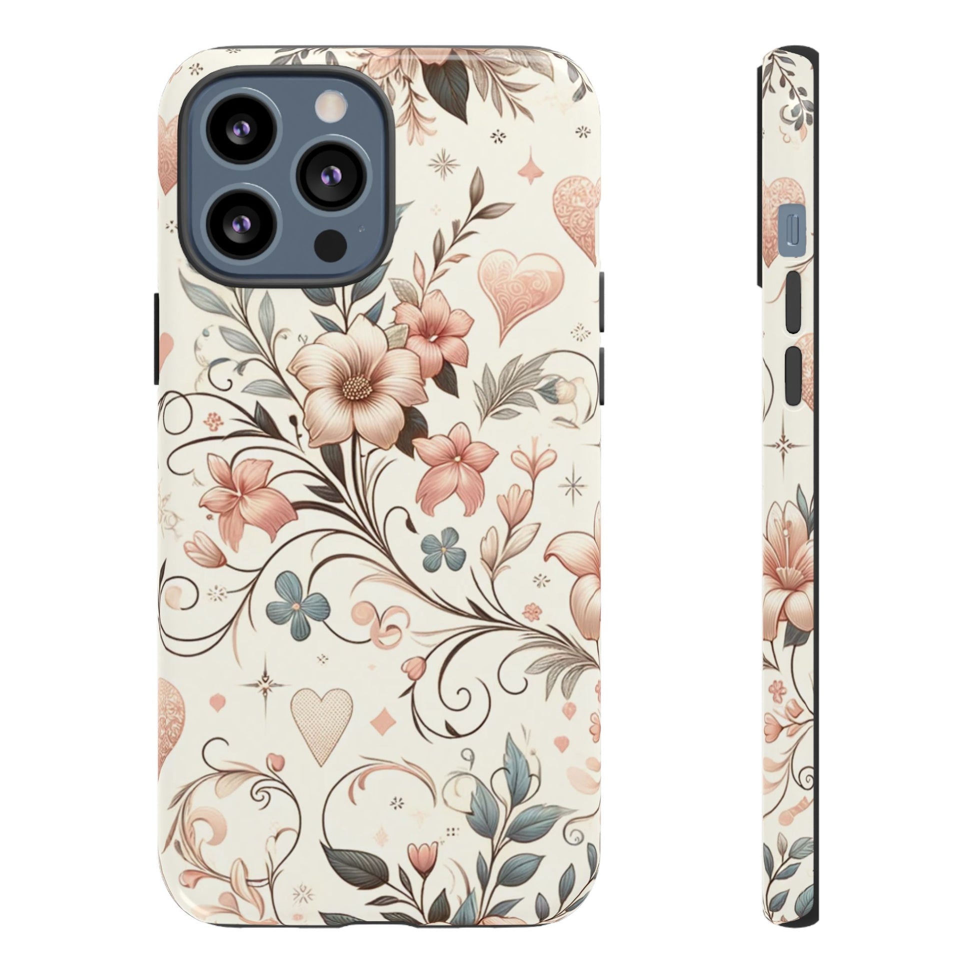 Floral Design Luxury Phone Tough Case Floral Elegant Durable Stylish for Modern Devices iPhone 17, 16 15, Samsung iPhone Samsung Accessory Gift for Her