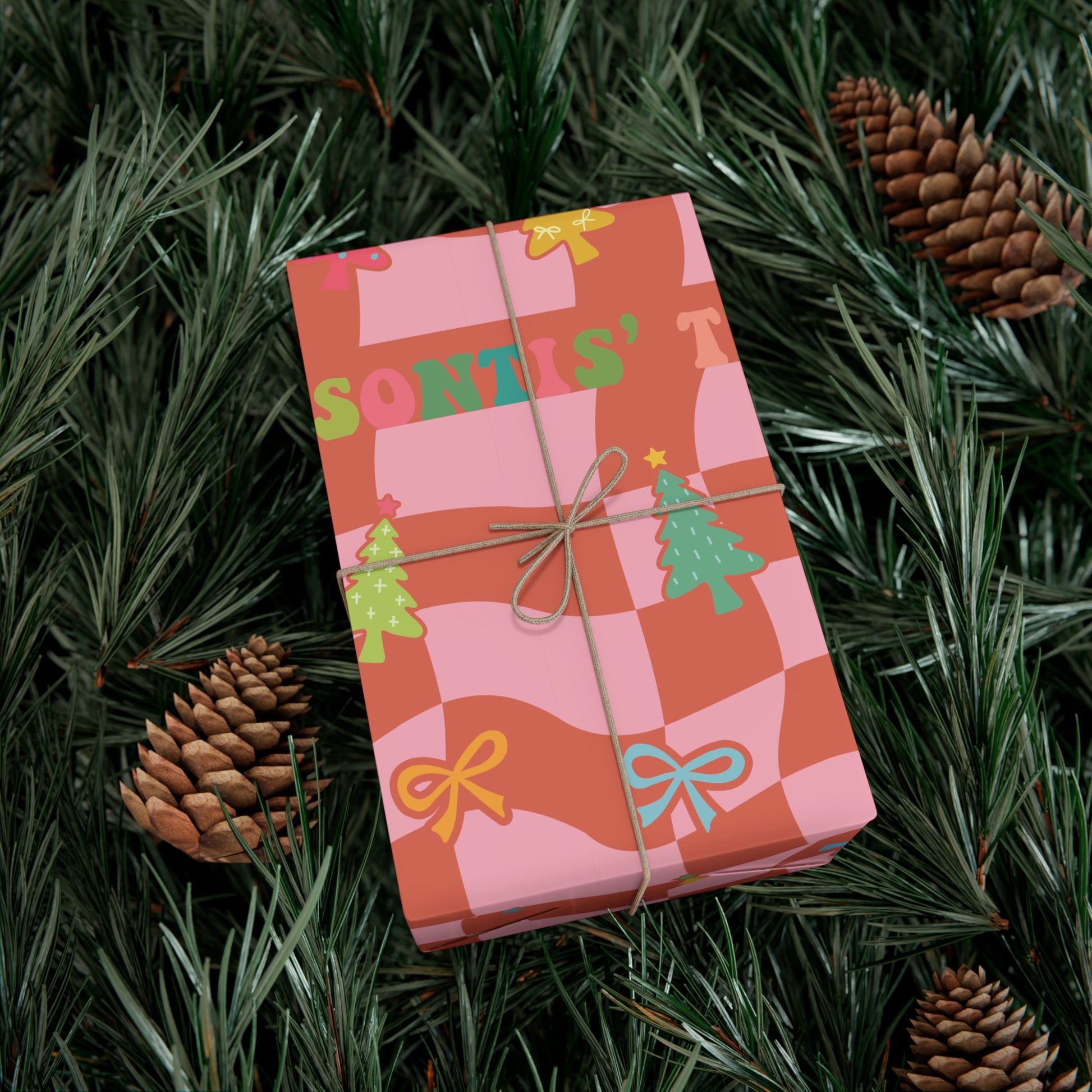 Retro Boho Wrapping Paper Festive Holiday Gift Wrap with Perfect for Christmas Presents, Crafting, Holiday Decor Premium Quality Perfect for Gift - MRSBYVALLE