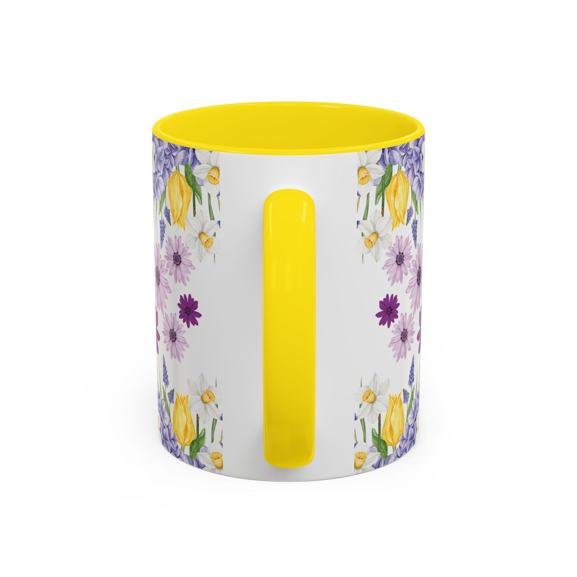 Botanical Floral Mug  Lavender & Yellow Flowers, Ceramic 11oz & 15oz Cup, Ideal Gift for Coffee Lovers, Mother's Day, or Cozy Spring Mornings