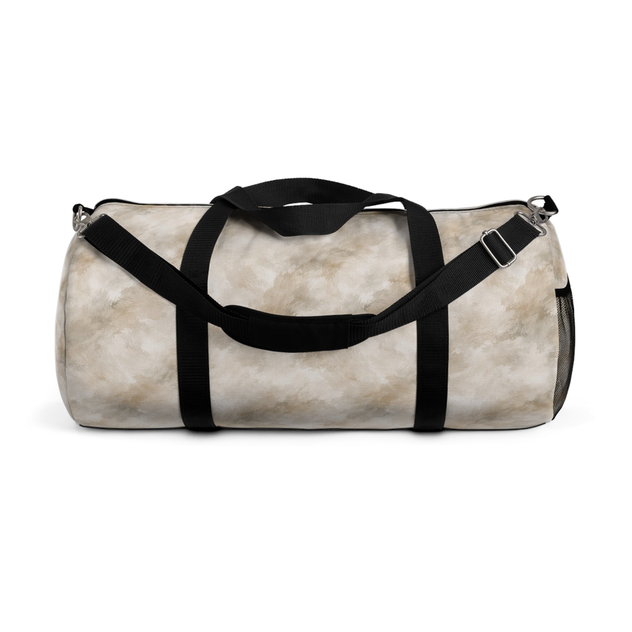 Neutral Marble Print Duffel Bag — Travel Gym Weekend Tote