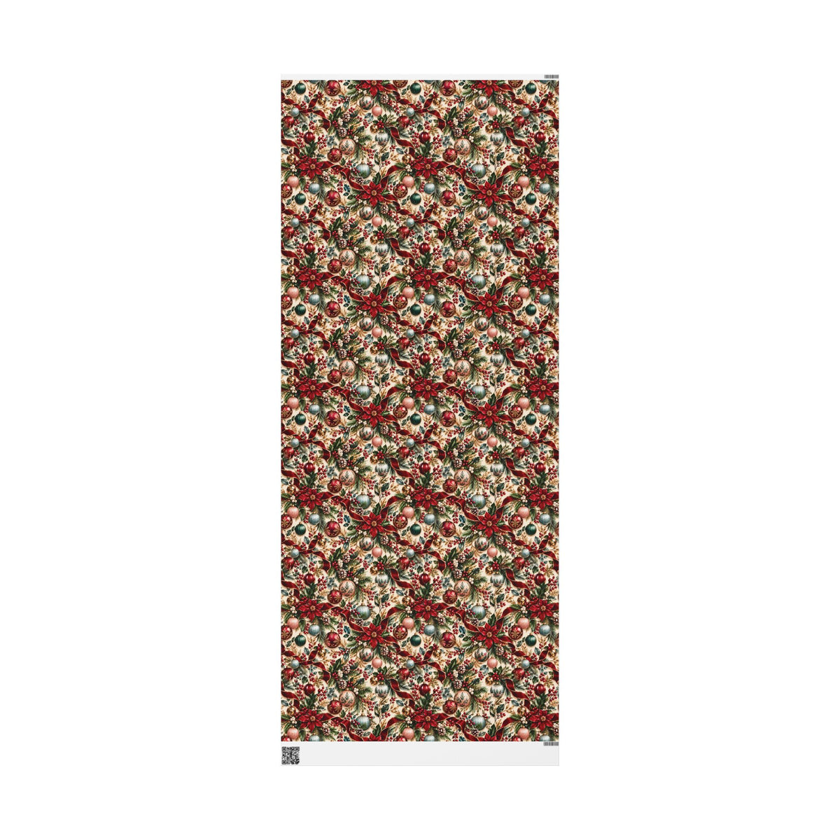 Vintage Christmas Poinsettia Wrapping Paper