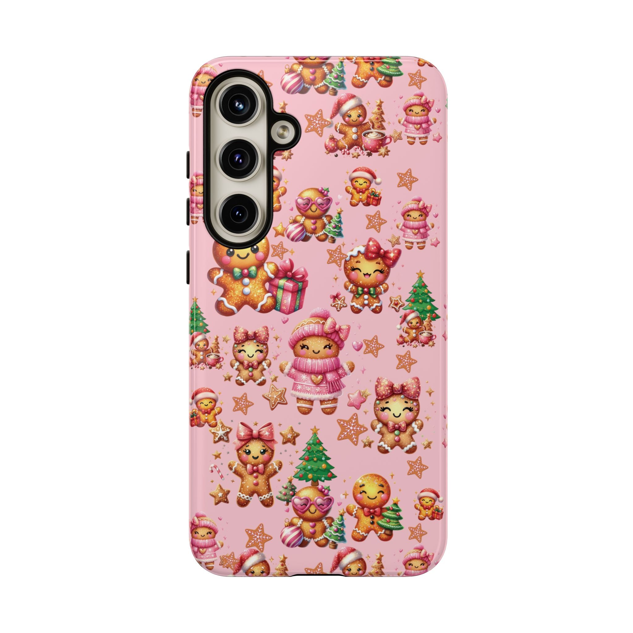 Adorable Pink Gingerbread Girl Phone Case Girly Holiday Vibes, Sweet Christmas Aesthetic, Cute & Festive Gift Idea for Her, Fun Protective Cover