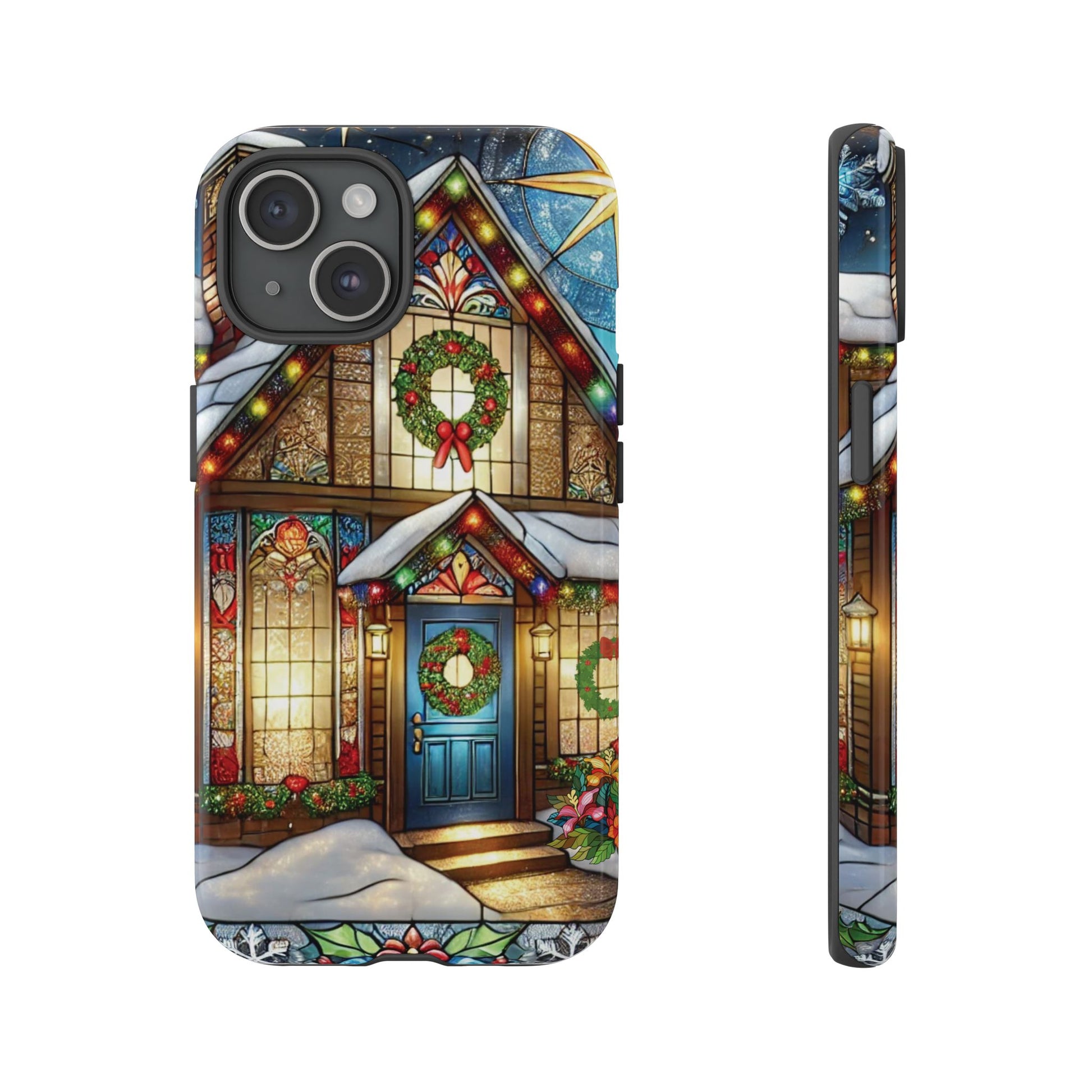 Stain Glass Christmas Phone Case Unique Holiday Protection for Your Device | Stylish & Durable Cover Gift for Her Phone 15, Samsung iPhone Samsung Accessory Gift for Her