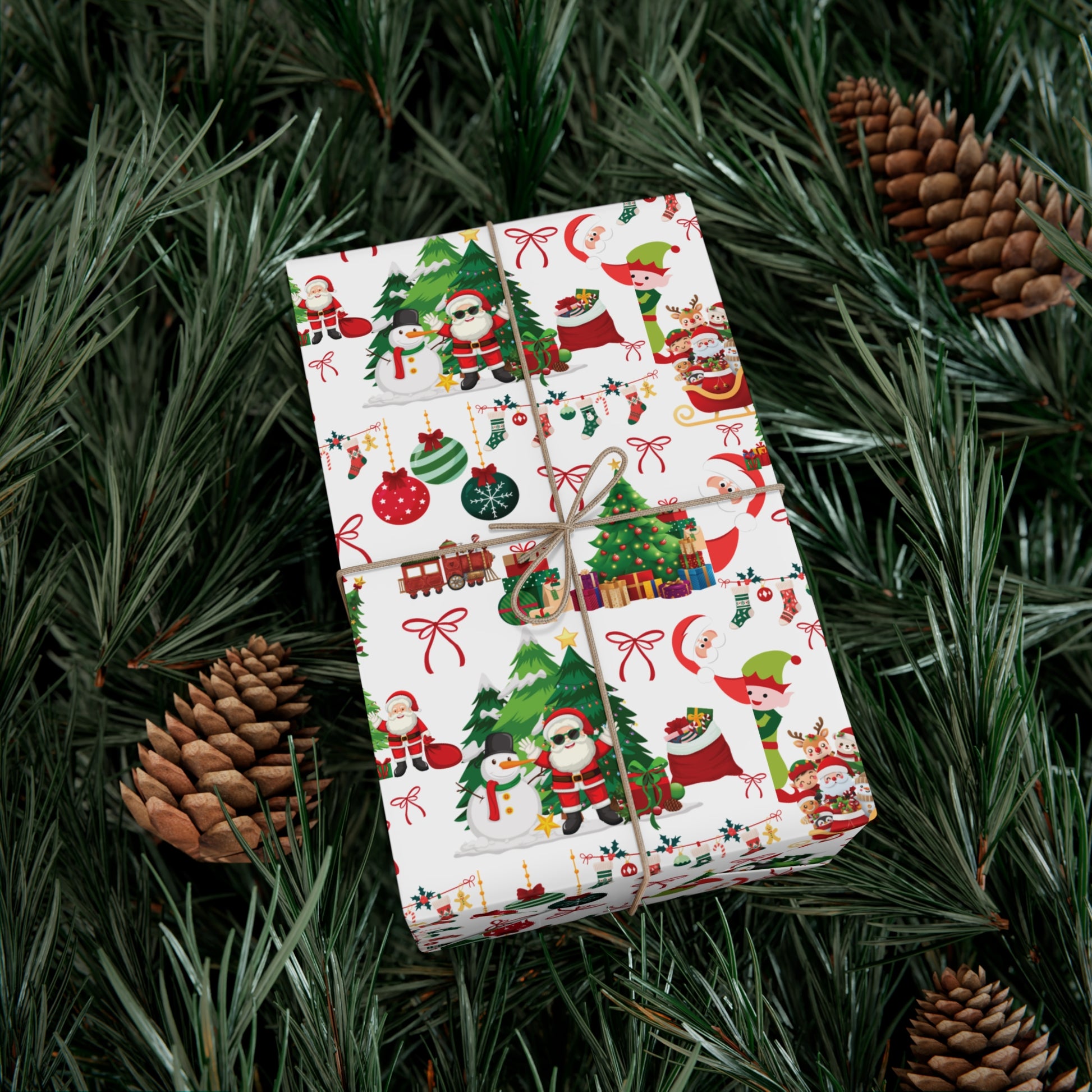 Fun Santa Christmas Theme Wrapping Paper Premium Festive Gift Wrap Roll, Classic Holiday Design, Great for Presents, Durable, Vibrant, and Perfect for Seasonal Gifting